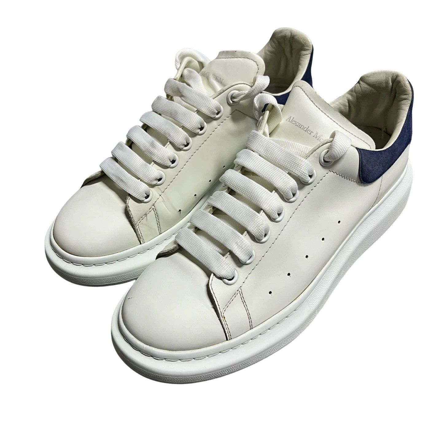 Alexander McQueen Alexander McQueen Navy Suede Heel Oversized Sneakers 42 Size US 9 / EU 42 - 1 Thumbnail