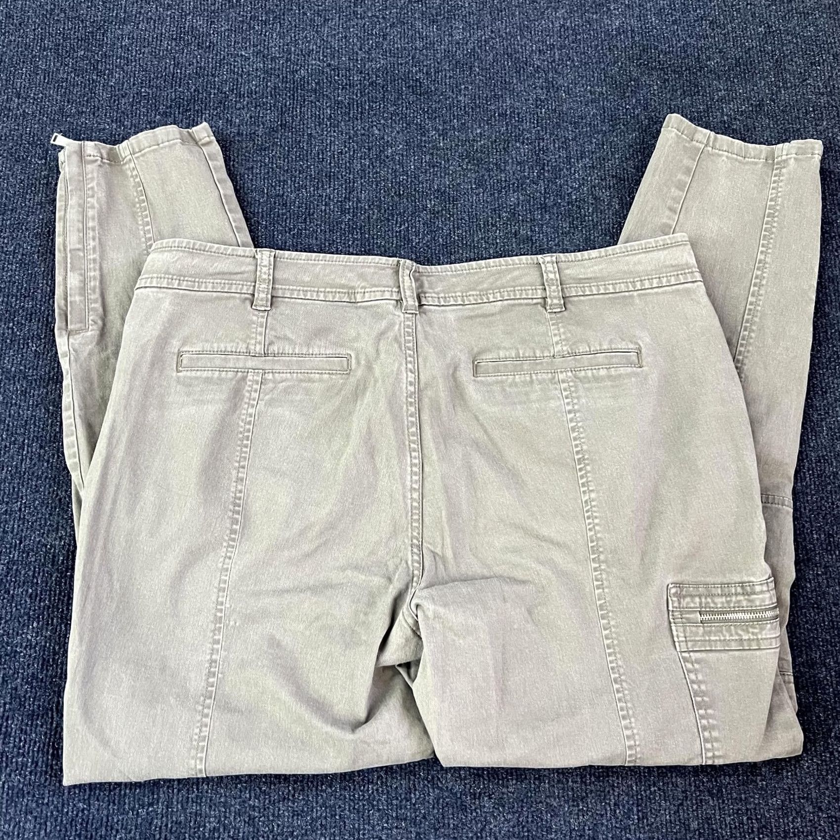 Ralph Lauren Lauren Ralph Lauren Pants Womens 14 Beige Cargo Twill Ankle Zip Tapered Stretch Size 36" / US 14 / IT 50 - 2 Thumbnail