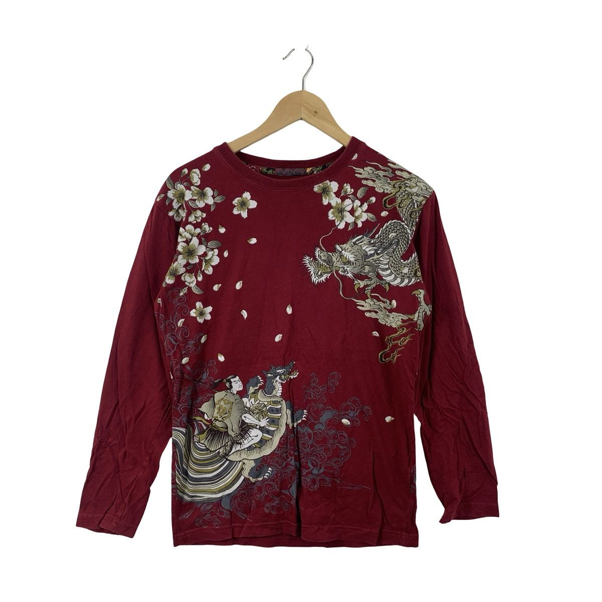 Vintage Vintage JAPANESE DRAGON & GEISHA Graphic Long Sleeve Tee Size M / US 6-8 / IT 42-44 - 3 Thumbnail