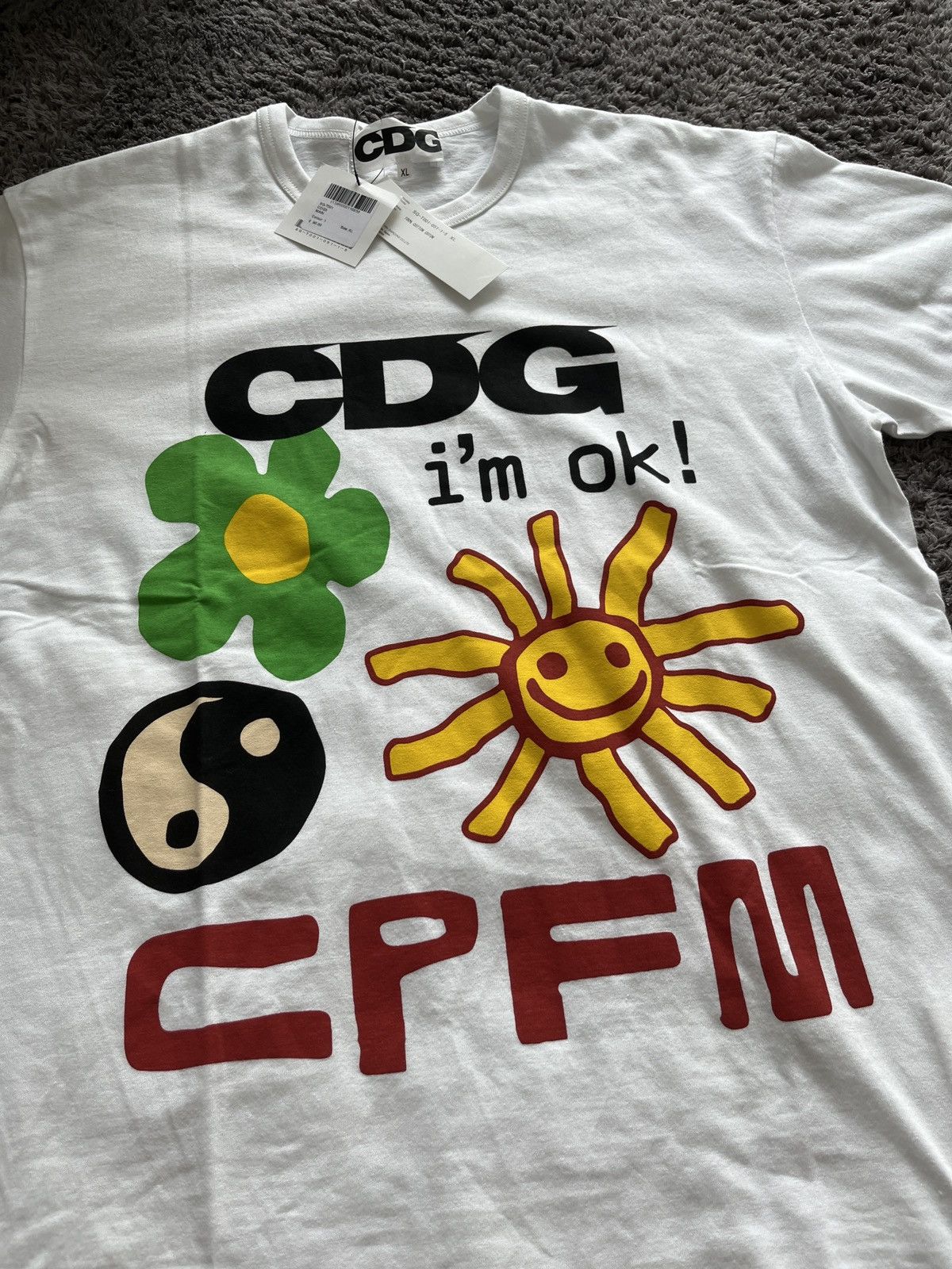 Comme des Garcons Comme Des Garçon x CPFM white Graphic T-shirt XL Size US XL / EU 56 / 4 - 2 Thumbnail