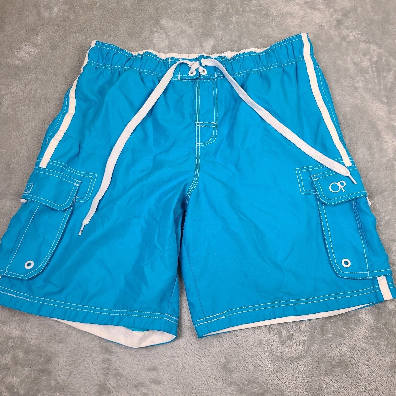 Ocean Pacific Ocean Pacific Mens Swim Trunks Blue Size L (36-38) Cargo Sty Size US 36 / EU 52 - 1 Thumbnail