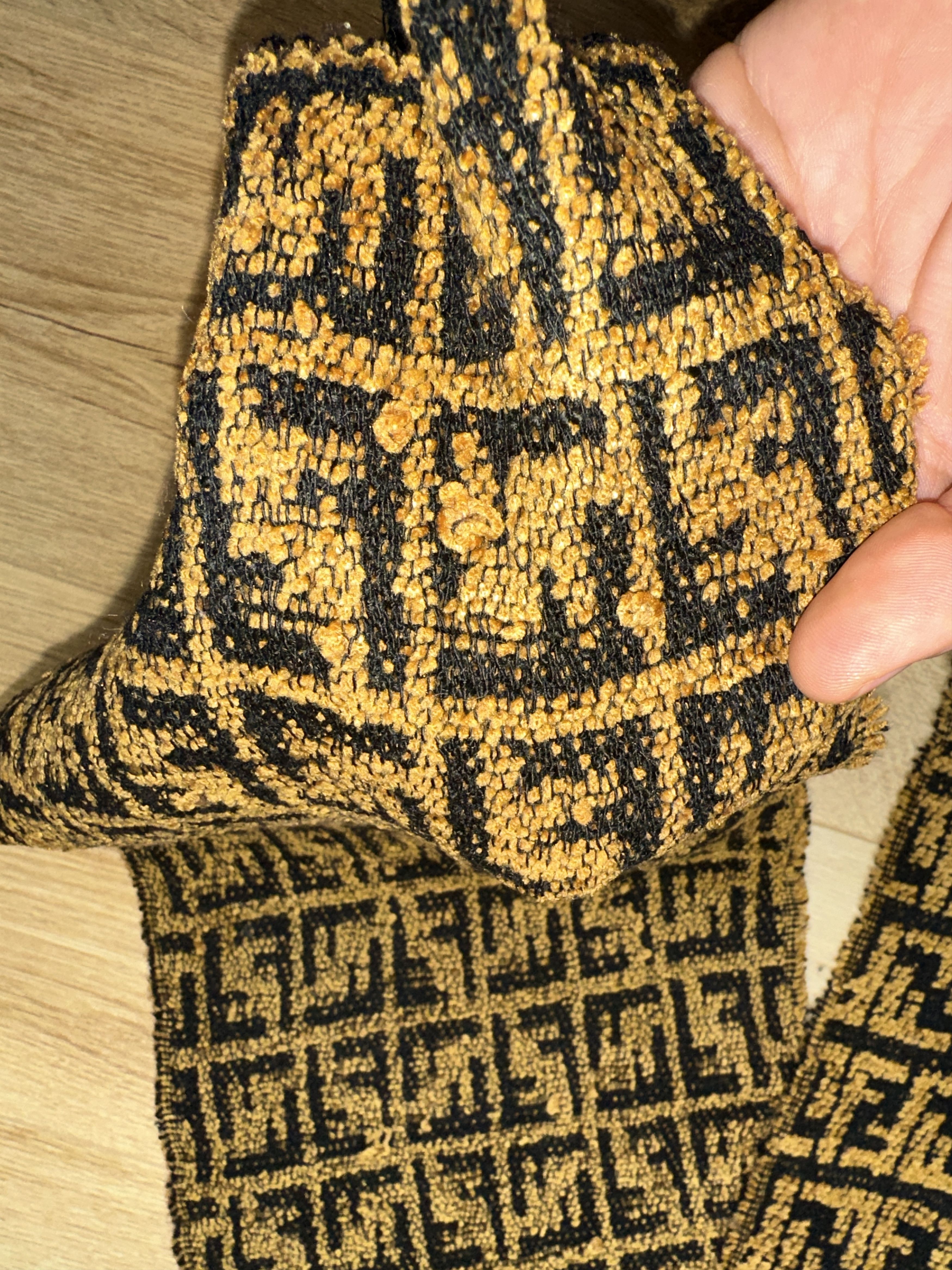 Fendi Gray Fendi Zucca Vintage Wool Scarf 165x30cm Logo Check Size ONE SIZE - 12 Thumbnail