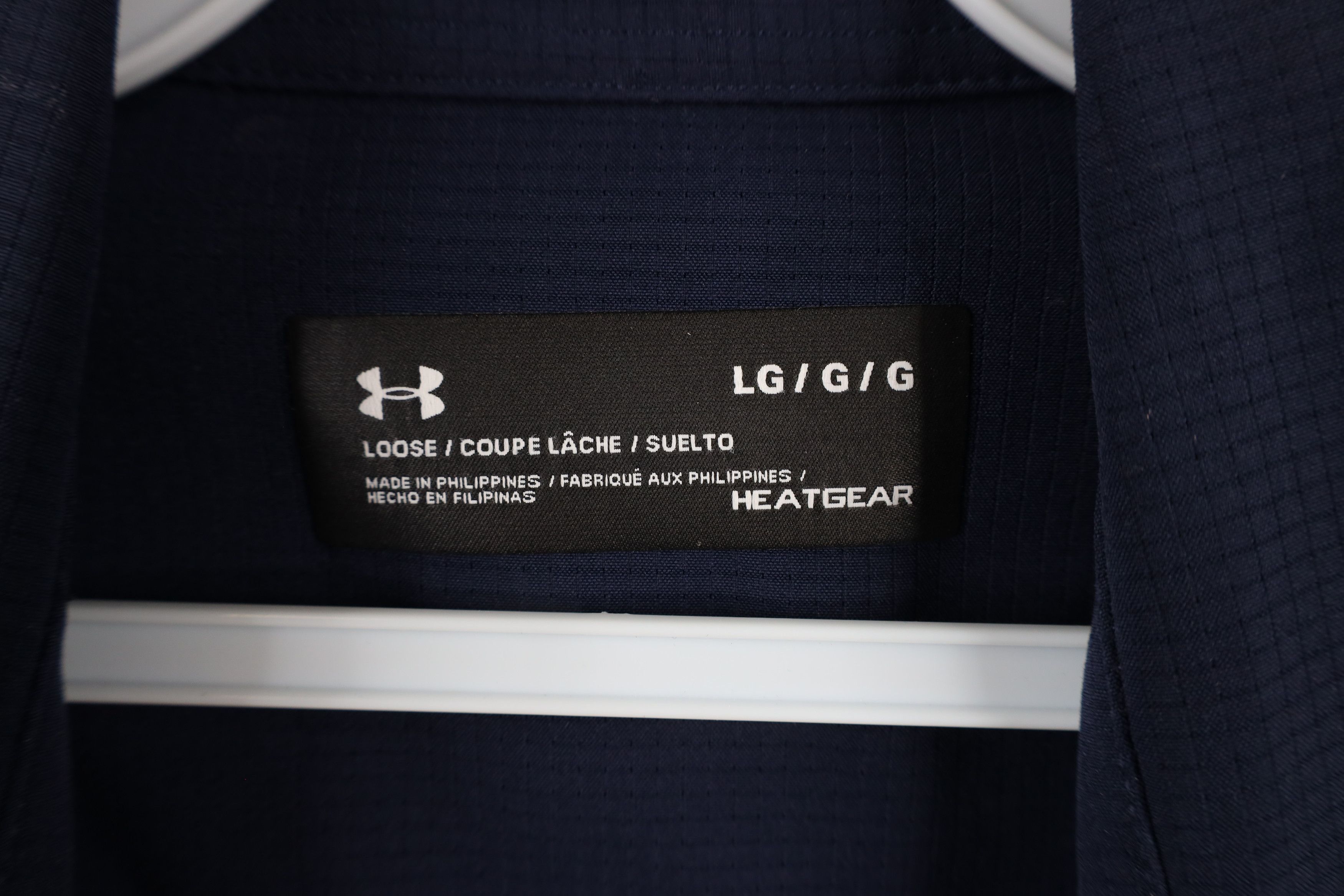 Under Armour × Vintage Under Armour Loose Fit Knit Collared Button Shirt Navy Blue Size US L / EU 52-54 / 3 - 5 Thumbnail