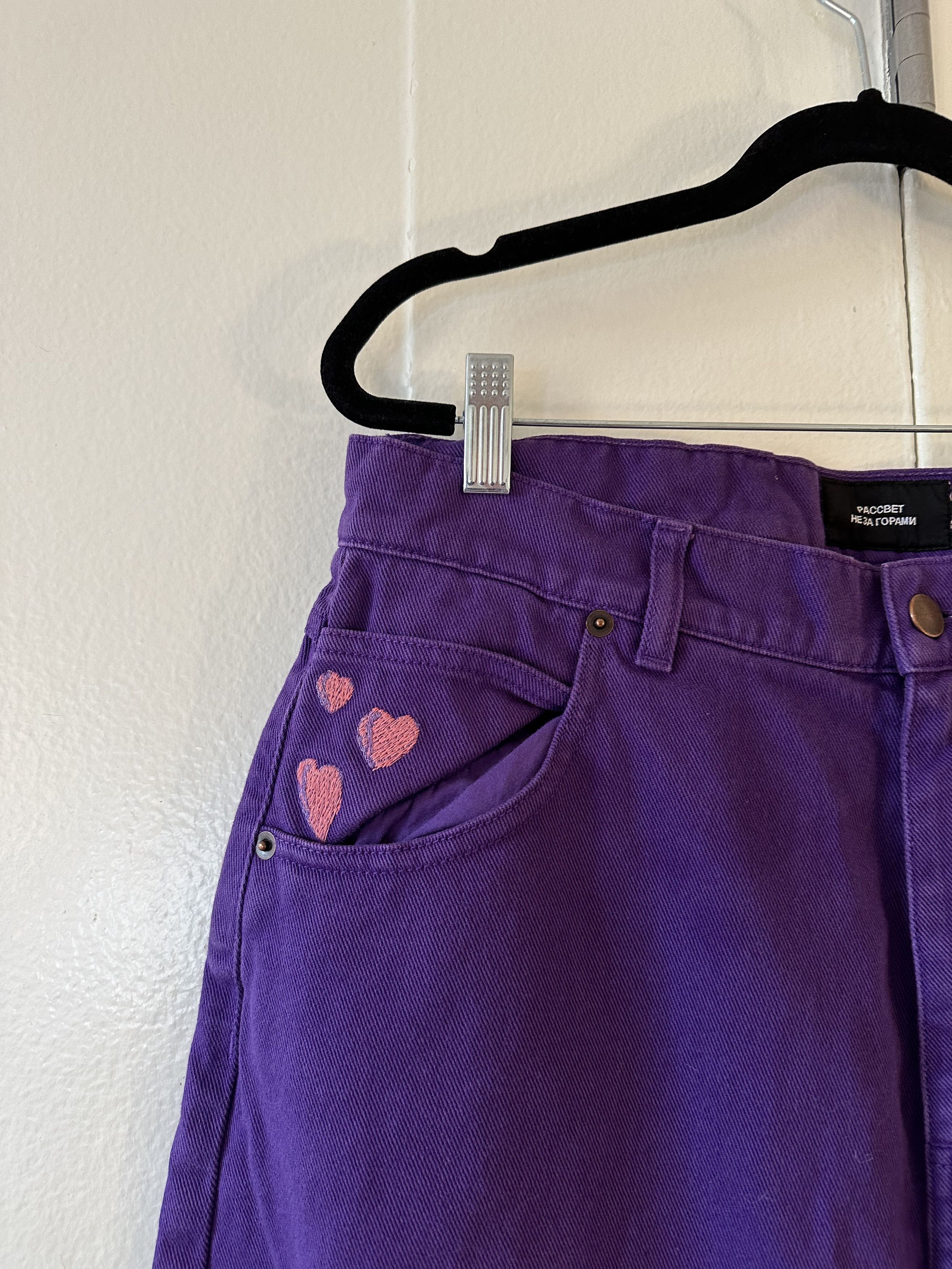 PACCBET PACCBET Embroidered Heart Work Pants Size US 33 - 4 Thumbnail
