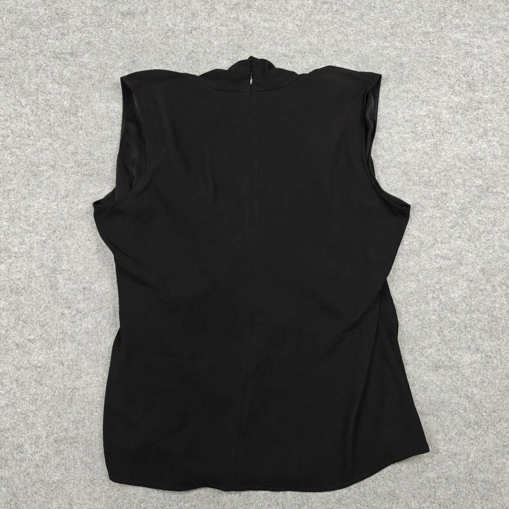 St. John St. John Blouse Womens XL Black Draped Surplice V Neck Sleeveless Top Zip Back Size XL / US 12-14 / IT 48-50 - 5 Thumbnail
