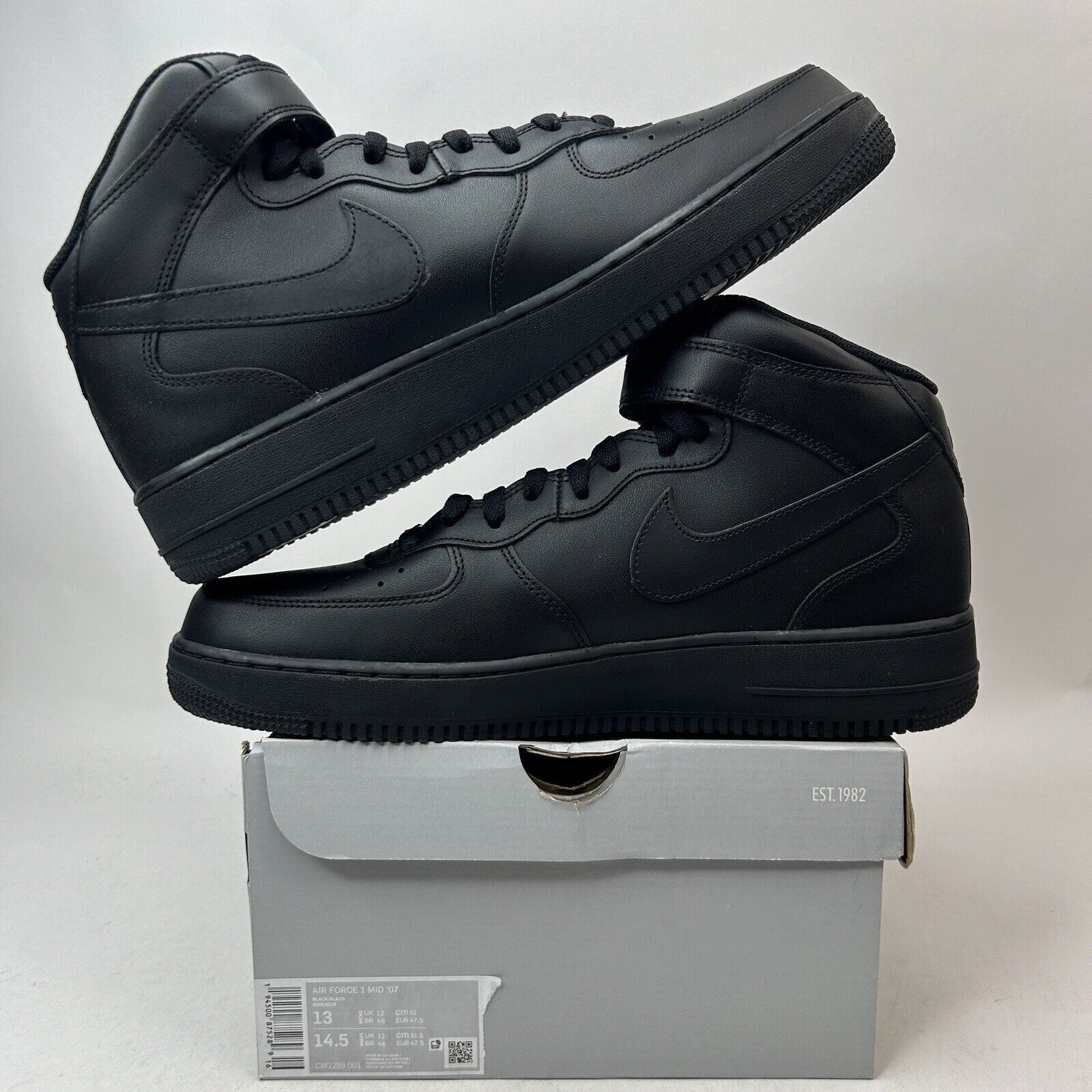 Nike Nike Air Force 1 Mid '07 "Triple Black" 2024 Size US 13 / EU 46 - 3 Thumbnail