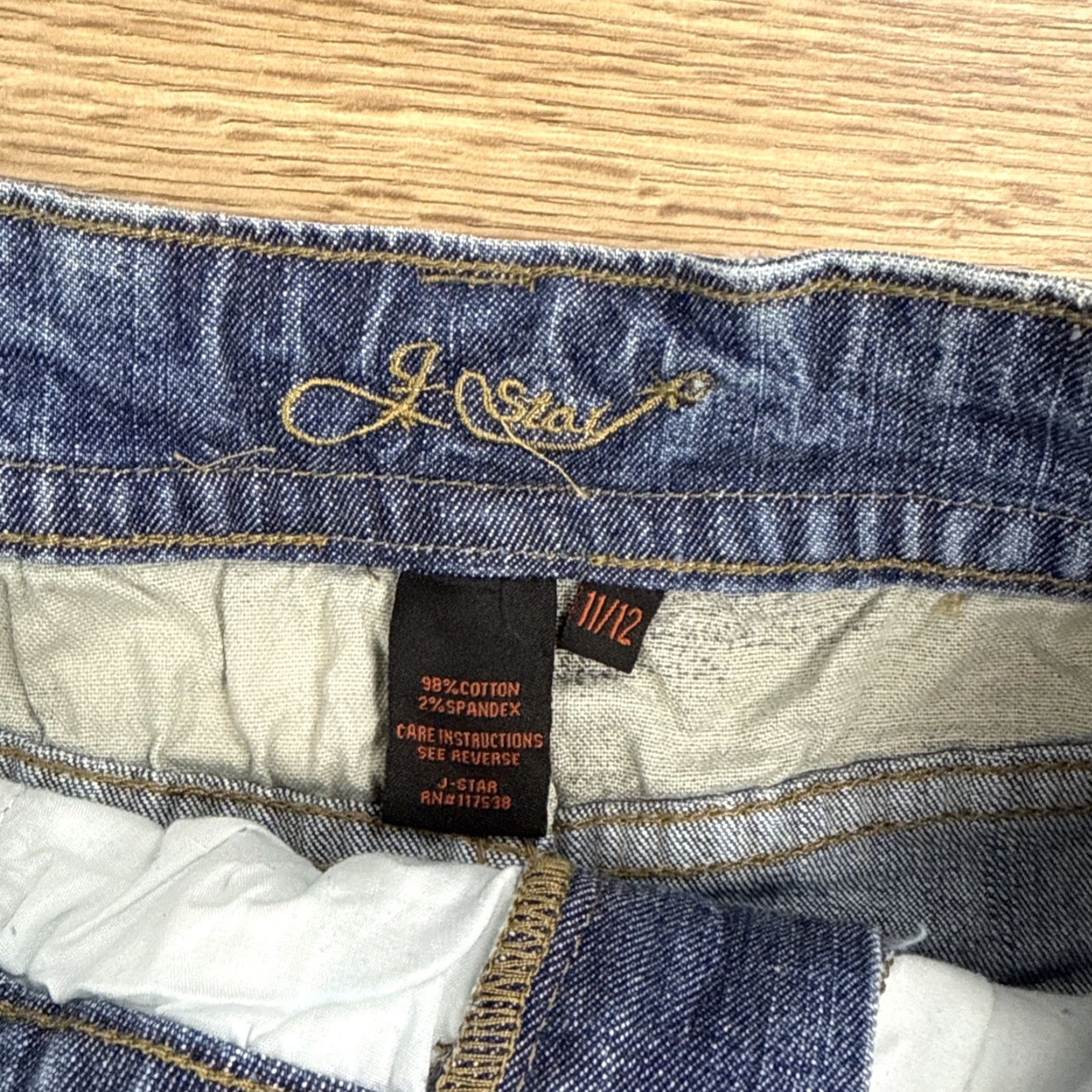 G-Star J Star Womens Denim Mini Skirt Blue Distressed 11/12 Short Star Theme Size 32" / US 10 / IT 46 - 2 Thumbnail
