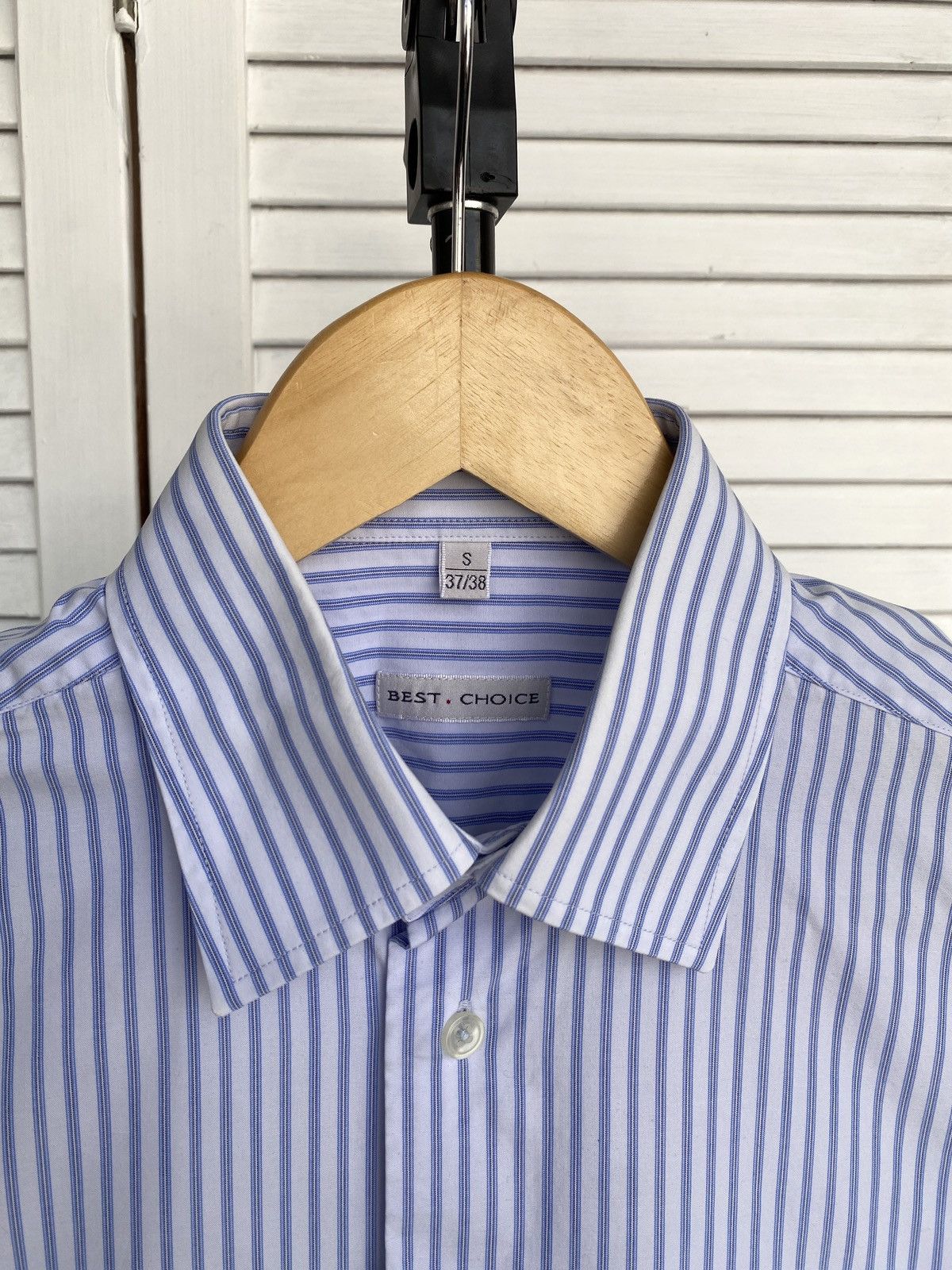 Vintage Vintage Basic Striped Button Up Shirt Hard Cotton Preppy Size US S / EU 44-46 / 1 - 9 Thumbnail