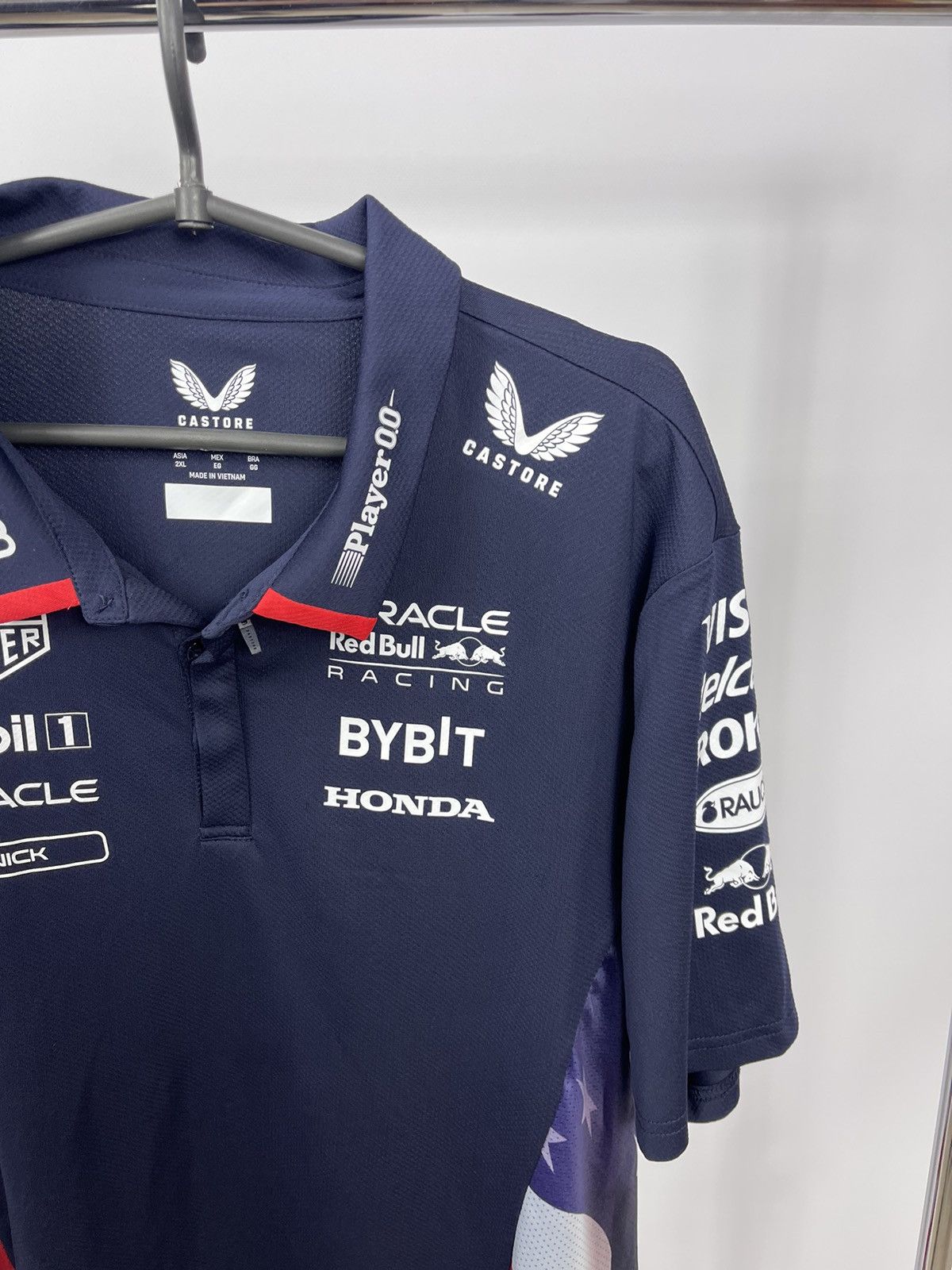 Castore Men's Castore Navy Red Bull Racing America Race Polo Size XL Size US XL / EU 56 / 4 - 2 Thumbnail