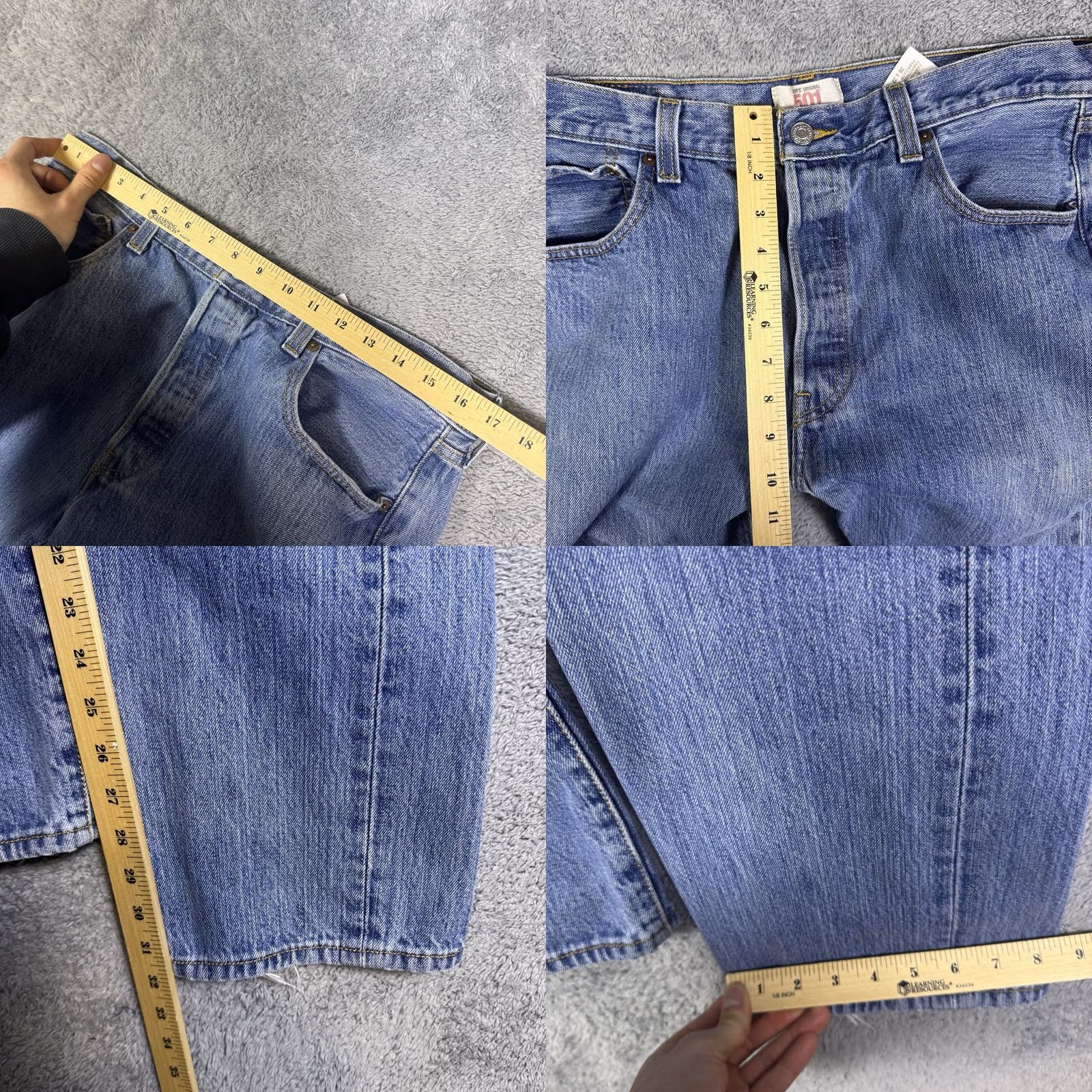 Levi's VINTAGE Levi's 501 XX Jeans Mens 34x32 Lightwash Button Fly 90s Grunge Y2K Denim Blue Regular 5-Pocket Mens Size US 36 / EU 52 - 8 Thumbnail