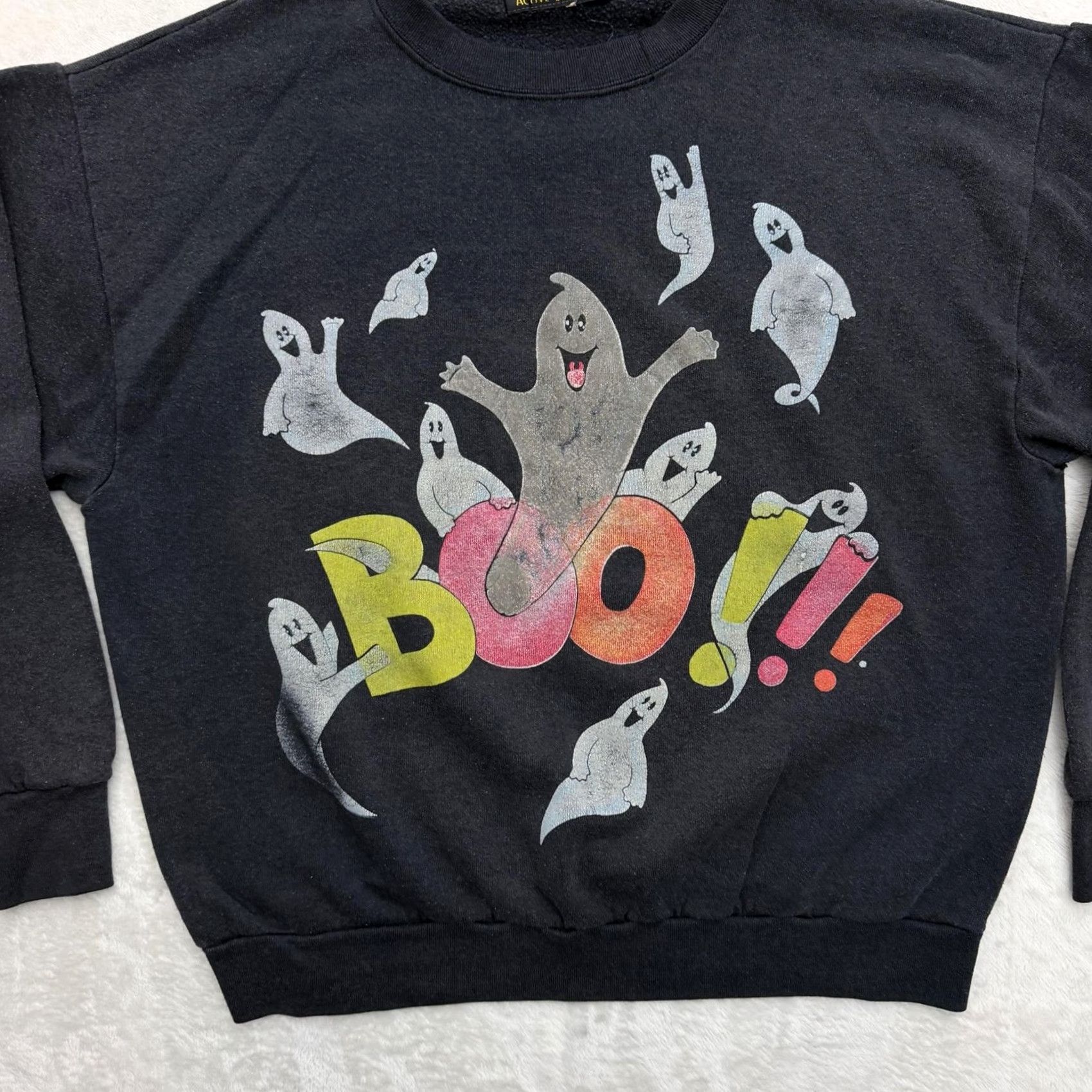 Vintage VINTAGE Active Elements Boo Ghost Sweatshirt Mens Large Halloween Graphic Fleece Size US L / EU 52-54 / 3 - 2 Thumbnail