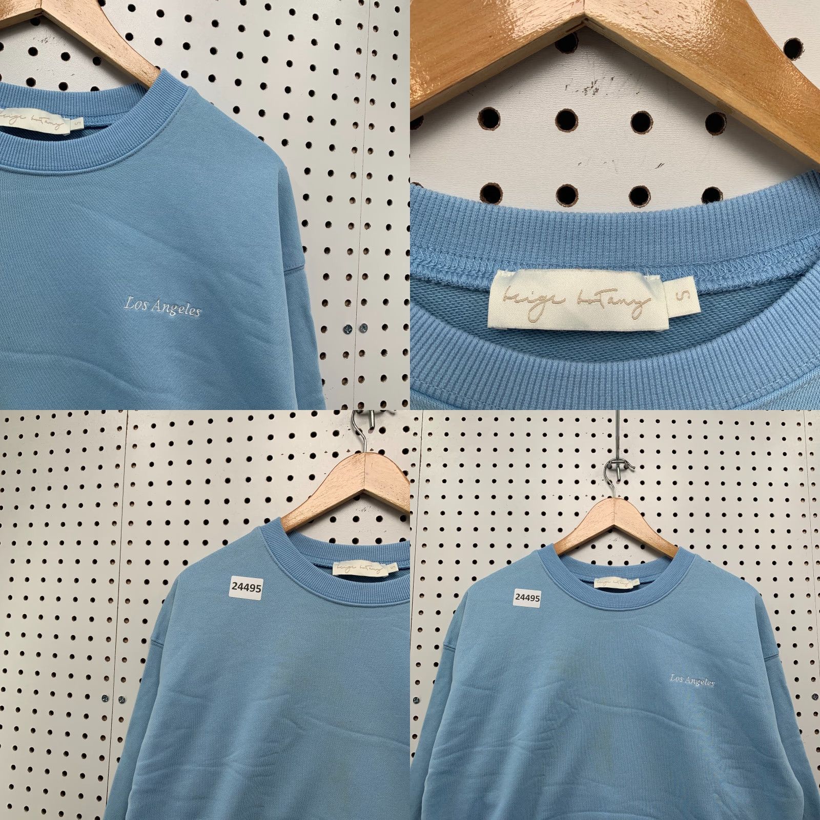 Vintage VINTAGE Beige Botany Crewneck Sweatshirt Los Angeles Womens S Sky Blue 23x23.5 Size S / US 4 / IT 40 - 8 Thumbnail