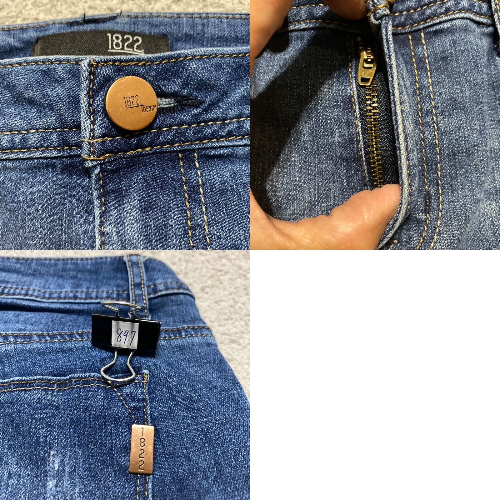 Vintage 1822 Denim Bermuda Shorts Women's Blue Denim 8" Inseam Mid Rise 4 5-Pocket Button Front Casual Travel Size 27" / US 4 / IT 40 - 8 Thumbnail