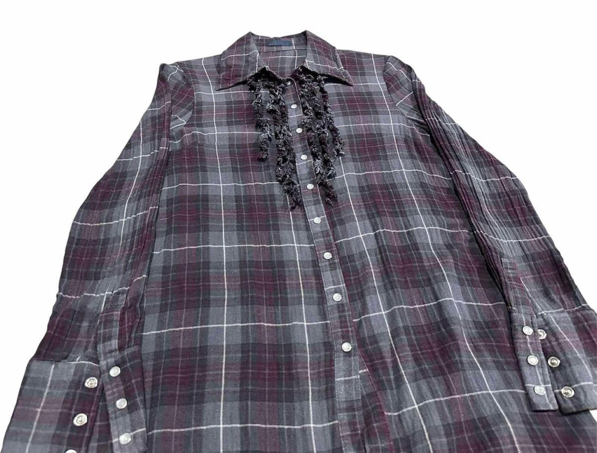 Designer × Hiroko Koshino Homme × Japanese Brand 🔥Vintage Hiroko Bis Wrinkled Rayon Shirt Size US M / EU 48-50 / 2 - 6 Thumbnail