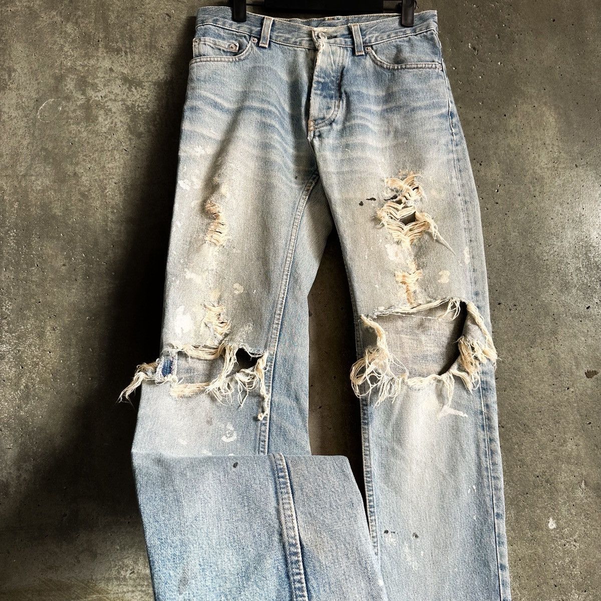 Vintage Helmut Lang THRASHED Painter Denim