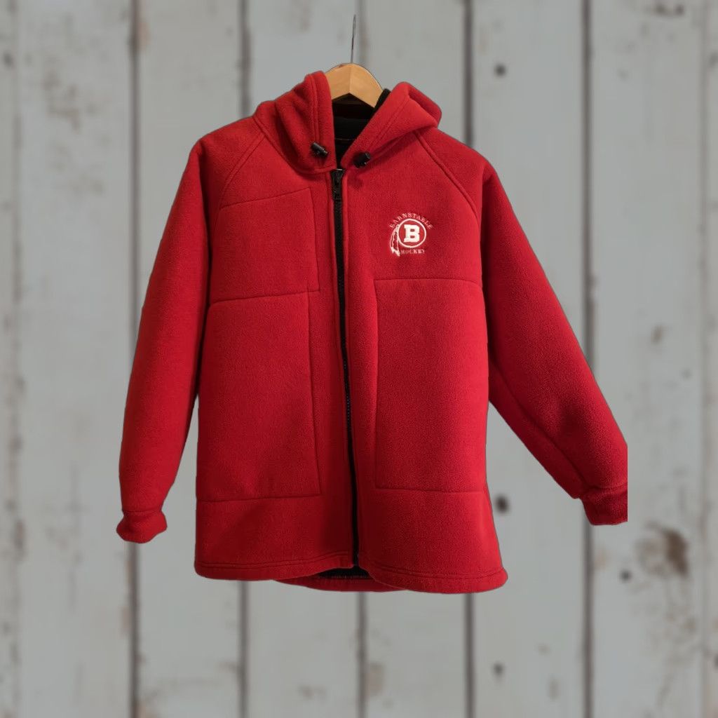 Vintage VINTAGE Camptown Unisex XS Hockey Hooded Jacket Red Embroidered Chest Sleeve Fleece Zip Winter Mens Size US XS / EU 42 / 0 - 1 Thumbnail