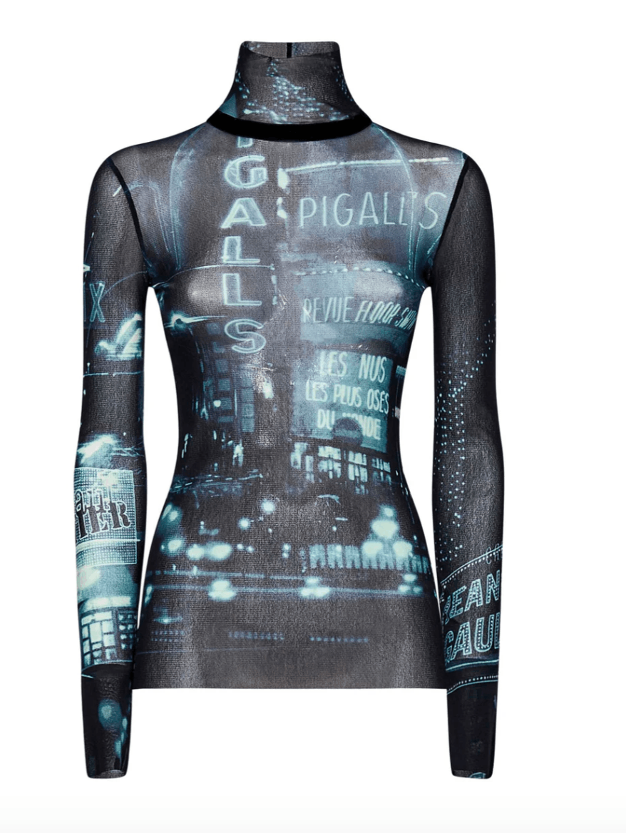 Jean Paul Gaultier BLUE PIGALLE high-neck top Size S / US 4 / IT 40 - 5 Thumbnail