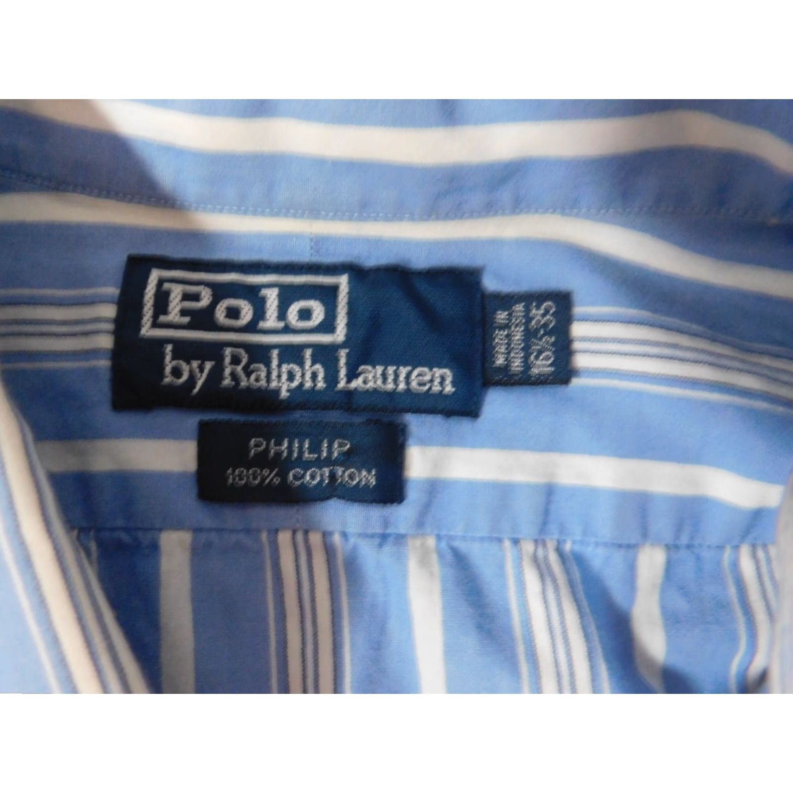 Polo Ralph Lauren Polo Ralph Lauren Shirt 16.5 Mens Blue Striped Button Down Collar Classic Button Up Dress Shirt Size US XL / EU 56 / 4 - 6 Thumbnail