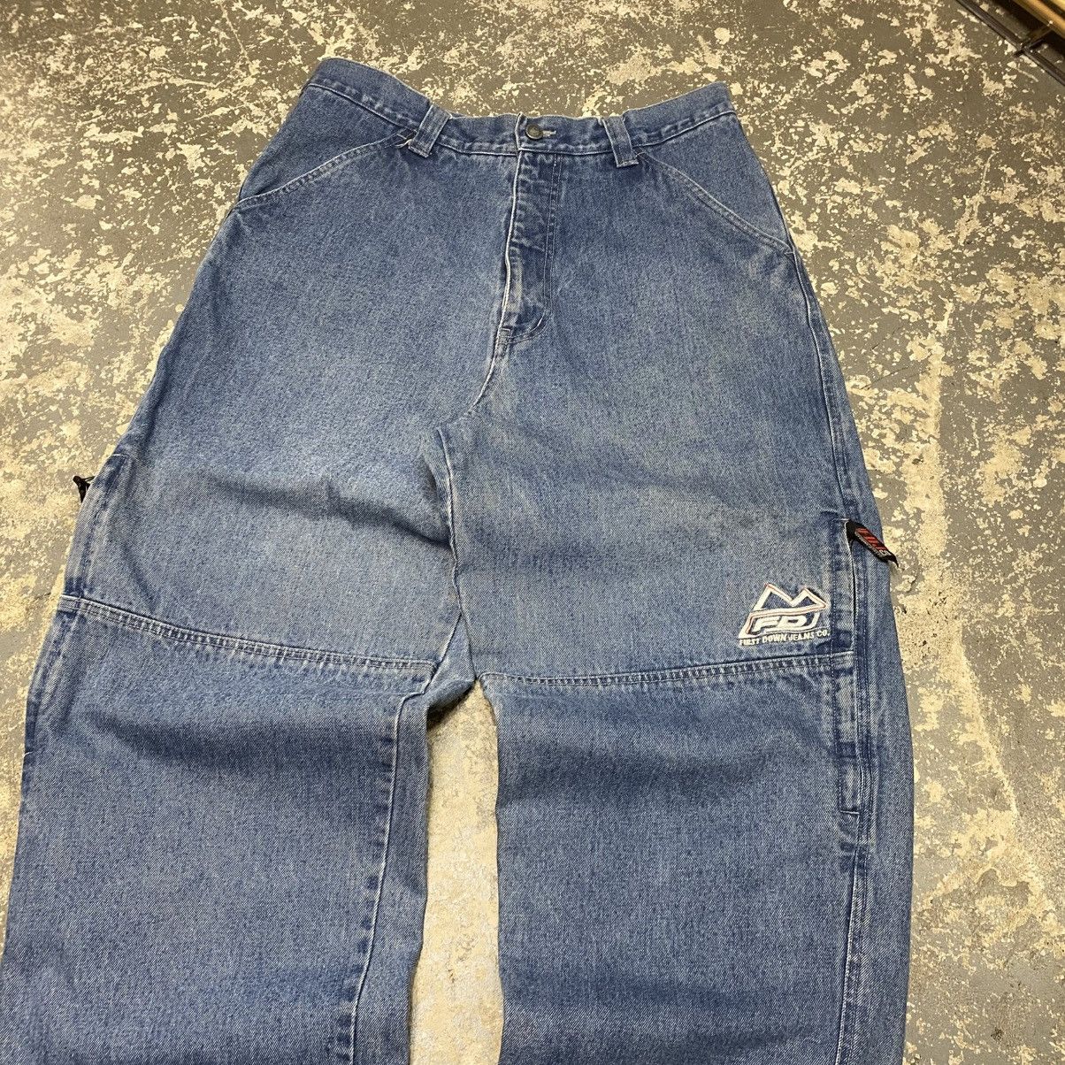 JNCO × Vintage Vintage First Down Denim Big Pocket Y2K Embroidered Baggy Pa Size US 35 - 10 Thumbnail
