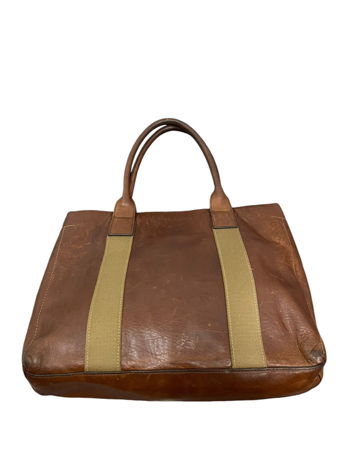 Japanese Brand Full Leather Patina Sazaby Japan Tote Shoulder Bag 1🟩1 Size ONE SIZE - 1 Thumbnail