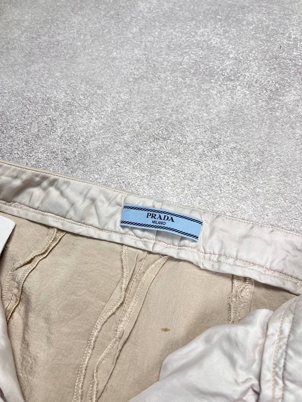 Prada Vintage Prada Beige Silk Woman's Pants IT 38 Size 26" / US 2 / IT 38 - 4 Thumbnail