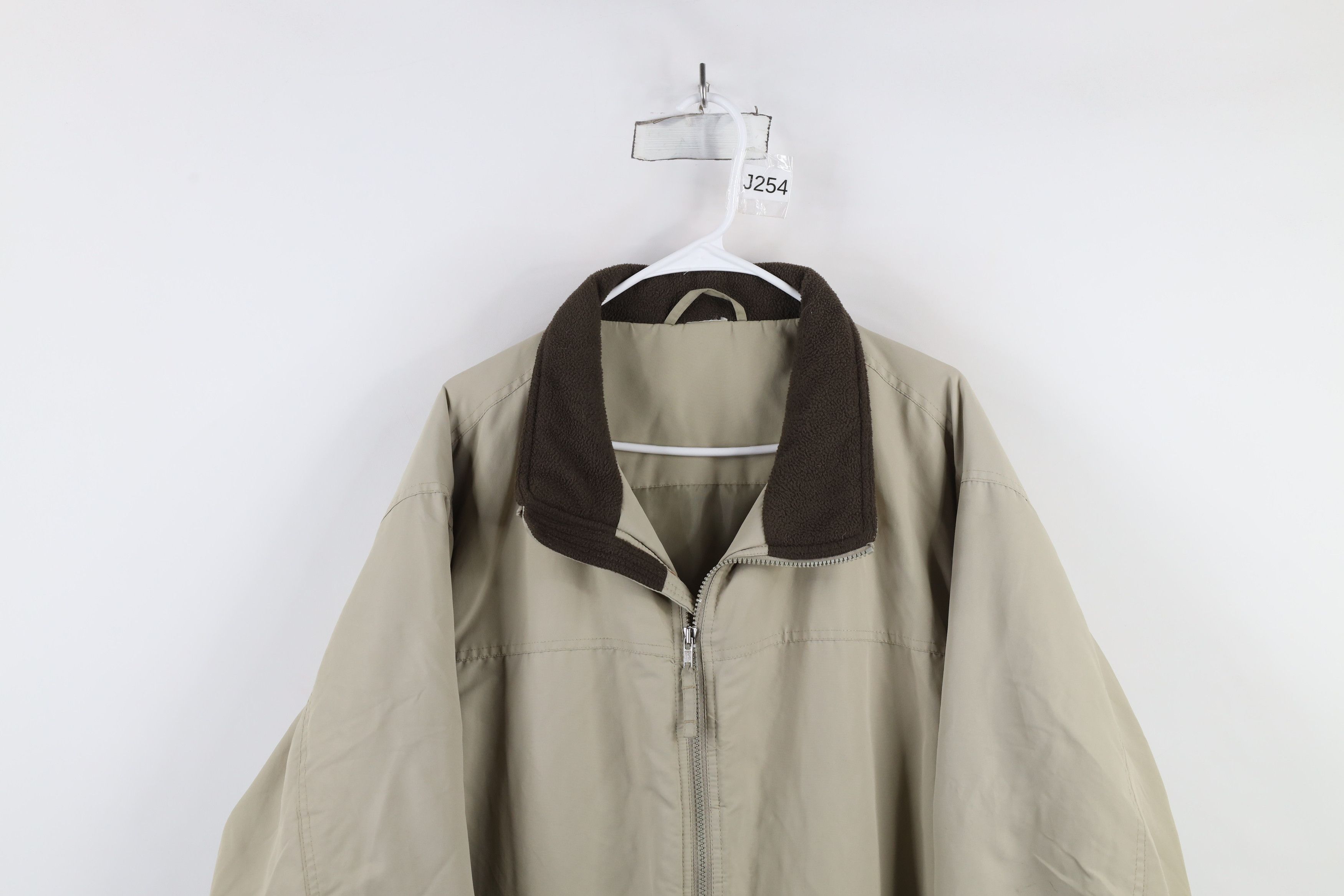 Vintage Vintage 90s Streetwear Blank Full Zip Bomber Jacket Beige Size US XXL / EU 58 / 5 - 2 Thumbnail