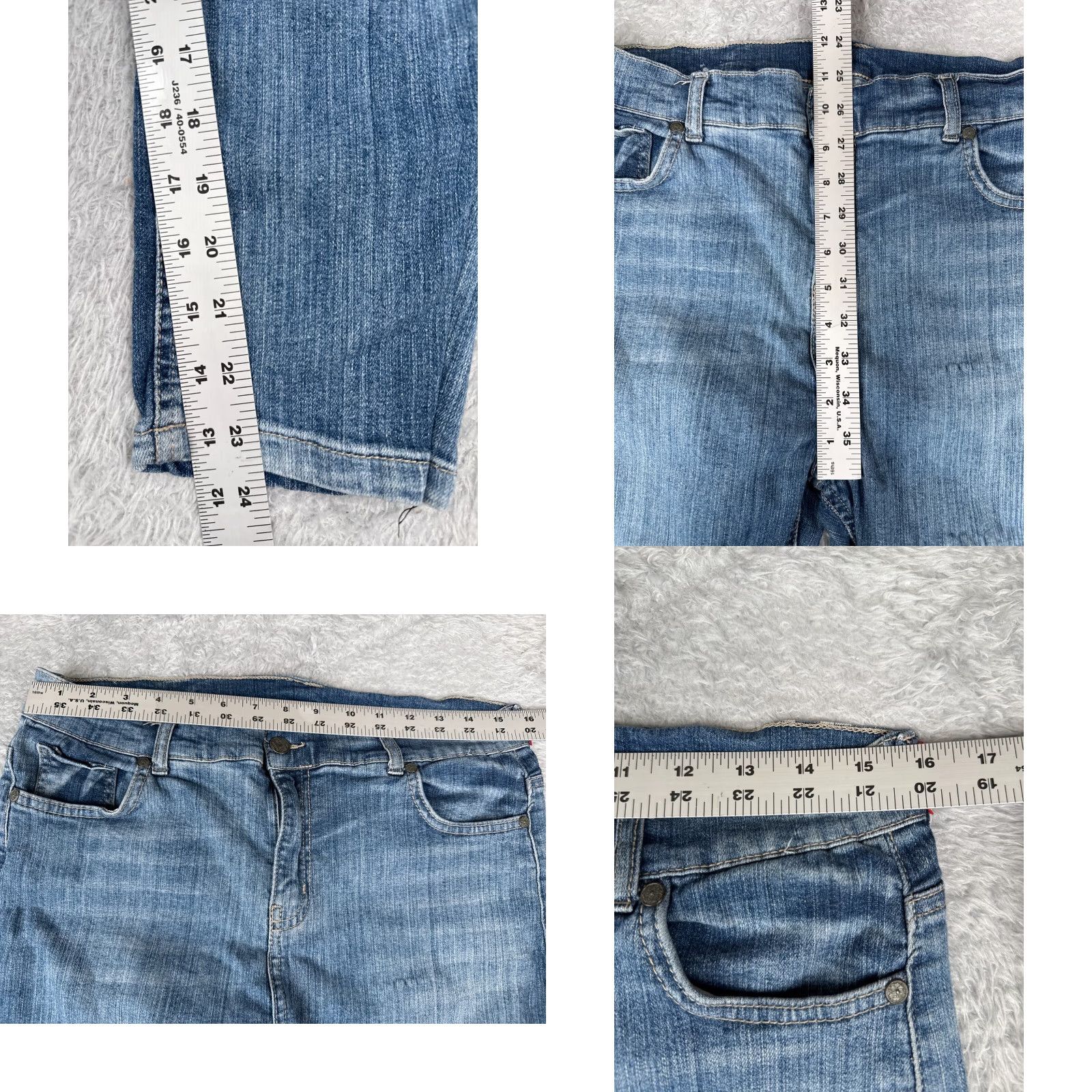 Vintage JNS Wear Jeans Womens 33 High Rise Skinny Denim Medium Wash 32x24 Regular 5-Pocket Blue Cotton Blend Distressed Stretch Size 24" / US 00 / IT 34 - 8 Thumbnail