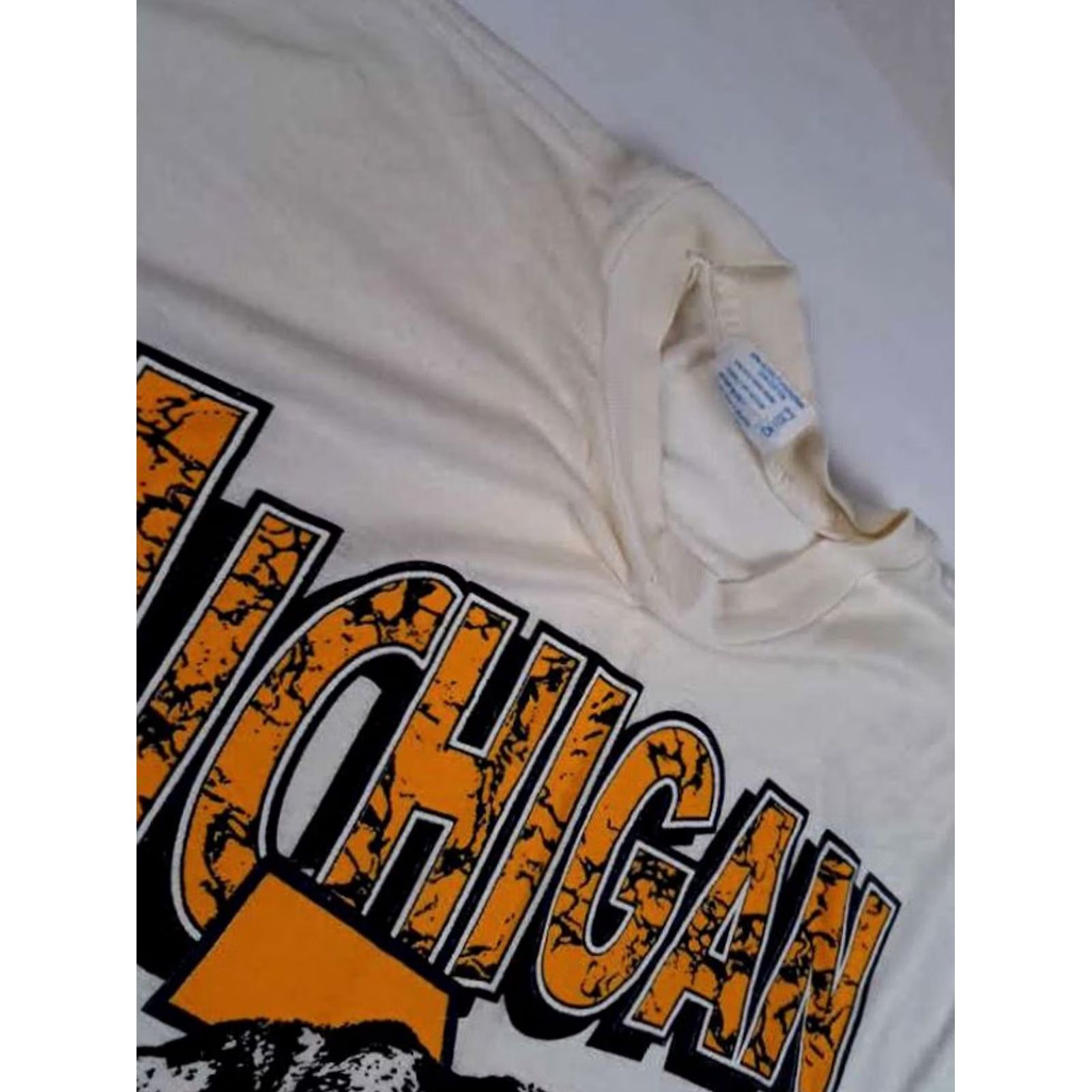TEE JAYS VINTAGE USA Michigan Wolverines Tee-Jays T-Shirt 2XL White Mens U.S.A. Stitch Shirts 70s 80s Size US XXL / EU 58 / 5 - 4 Thumbnail