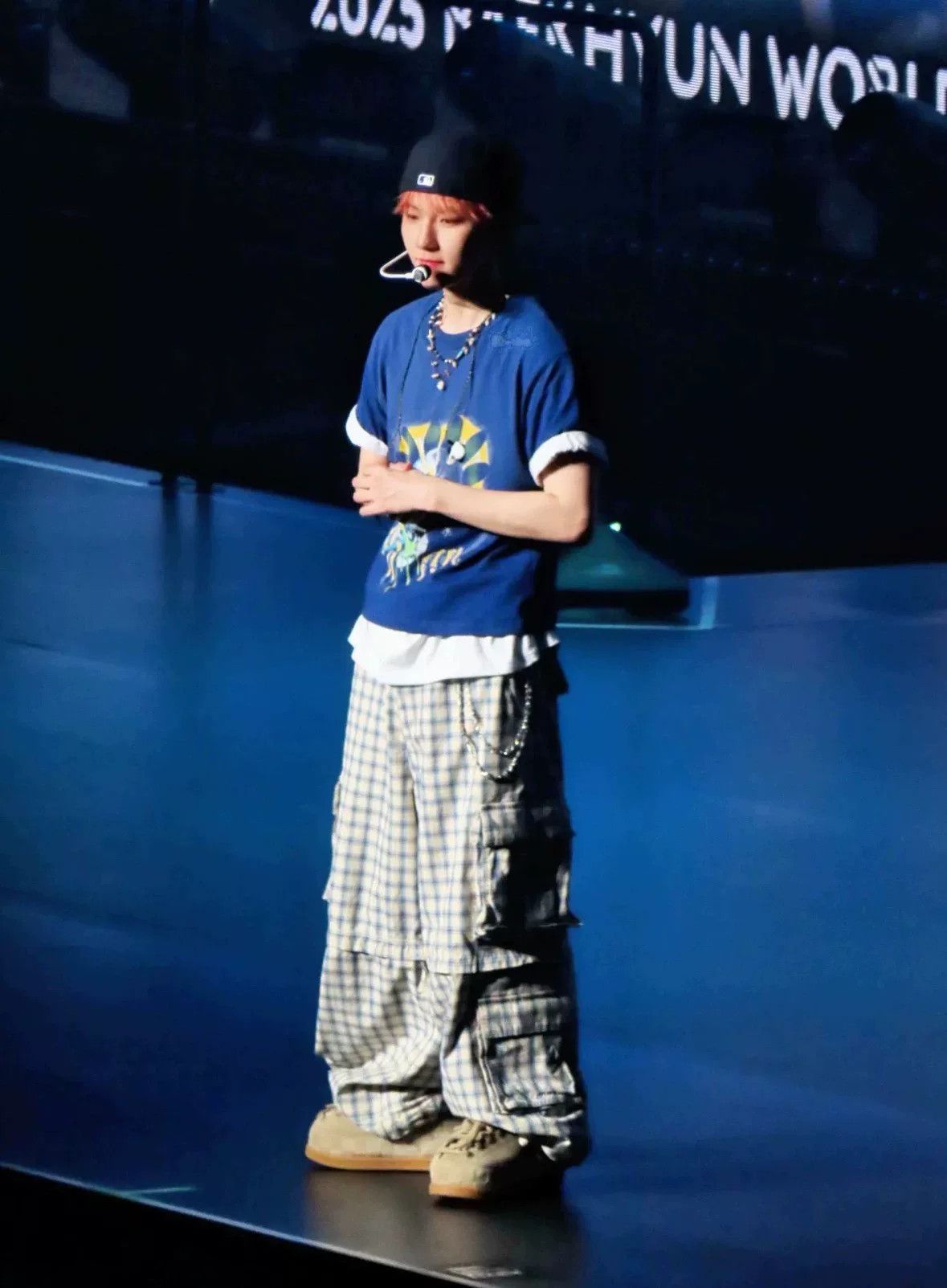 ERL ERL 25FW Blue White Check Cargo Pants Size US 31 - 1 Thumbnail