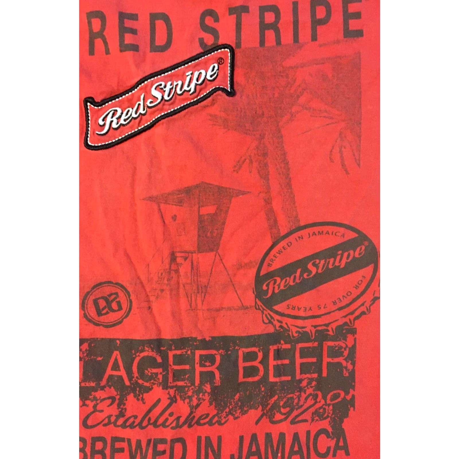 Vintage VINTAGE Jamaica Red Stripe Lager Shirt M Red Beach 90s Funny Humour Bar Pub Size US M / EU 48-50 / 2 - 2 Thumbnail