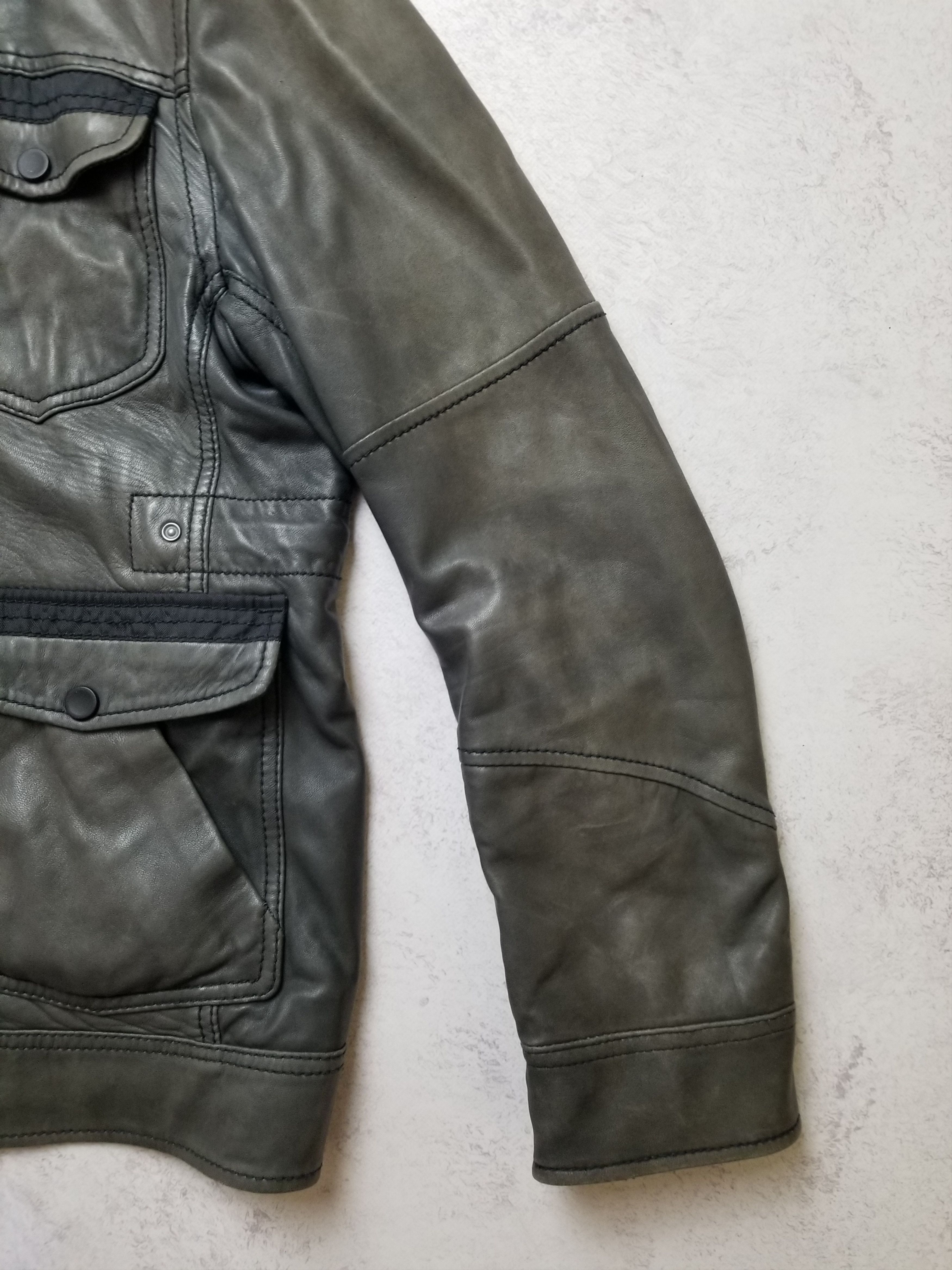 Diesel Diesel 100% Lamb Leather Biker Moto Style Hoodie Jacket Size US L / EU 52-54 / 3 - 19 Thumbnail