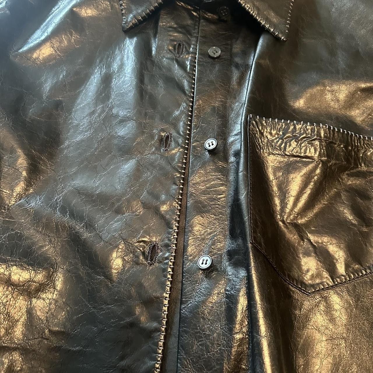 Acne Studios Acne studios whipstiched leather shirt Size S / US 4 / IT 40 - 7 Thumbnail