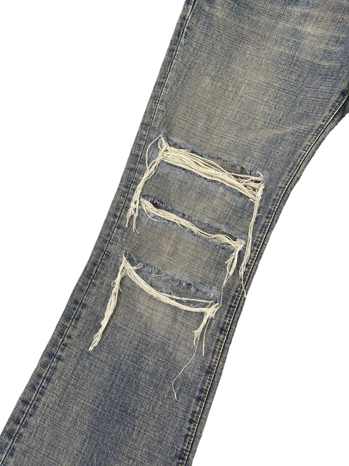 Japanese Brand Flare Jeans GL Heart Faded Distress Boot Cut 7🟦8 Size US 31 - 6 Thumbnail