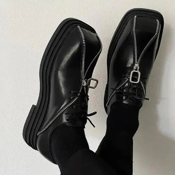 Leather Kamachi x Ishii Square Toe Zipper Shoes Size US 8 / EU 41 - 2 Thumbnail