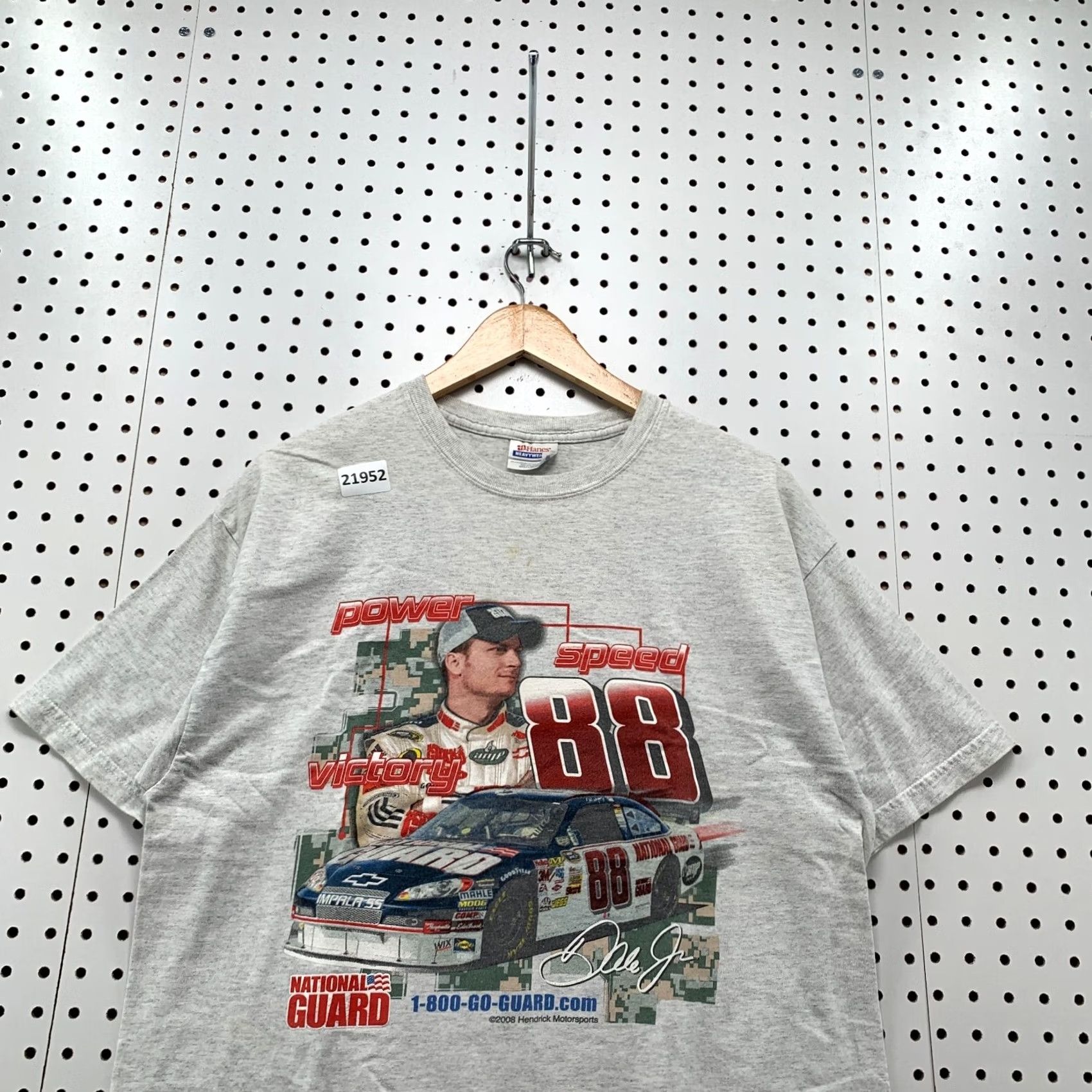 Hanes VINTAGE Nascar Dale Earnhardt Jr Shirt Gray National Guards Adult Large 21x28.5 Size US L / EU 52-54 / 3 - 3 Thumbnail