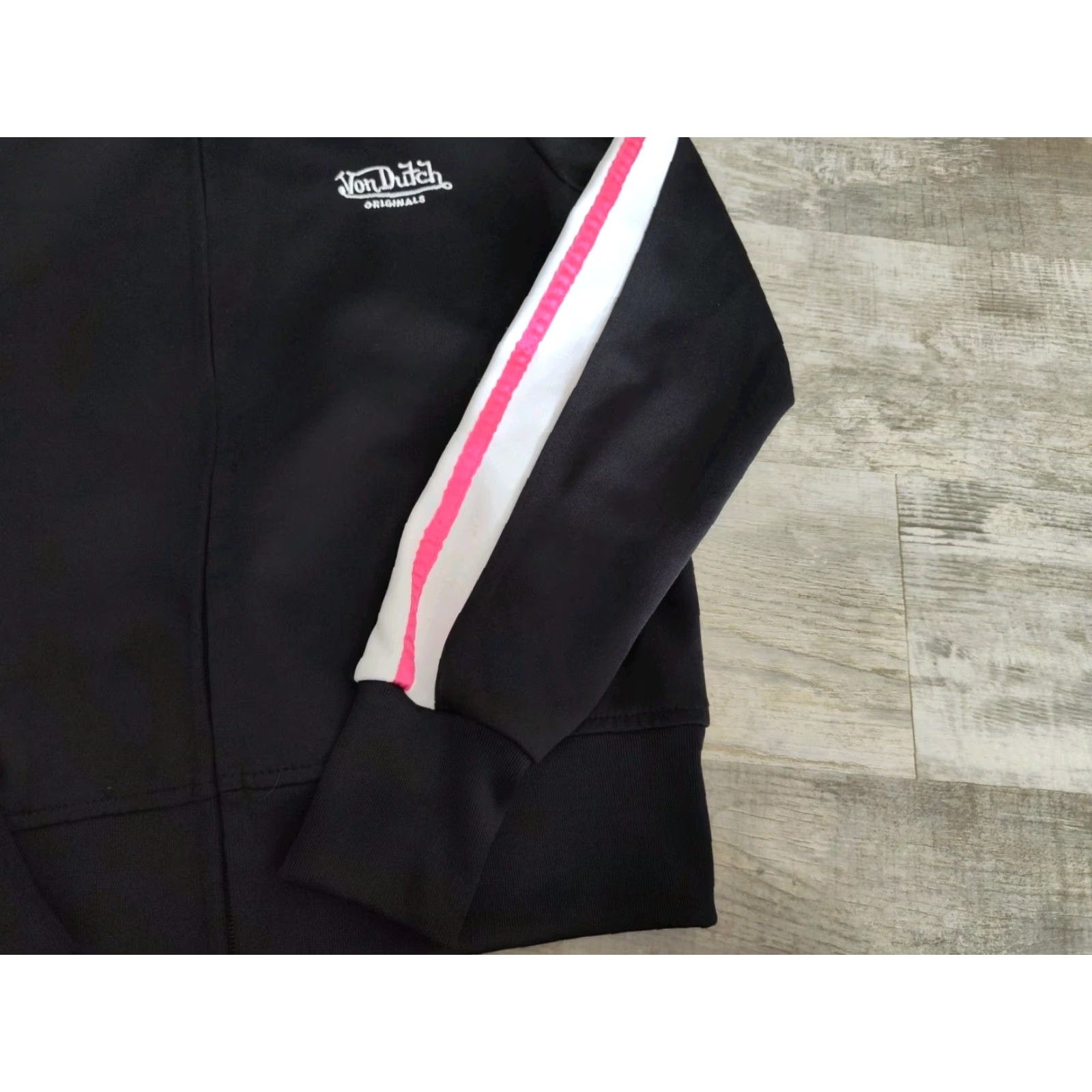 Von Dutch VINTAGE Von Dutch Track Jacket Black Pink White Size Large Full Zip Womens Size L / US 10 / IT 46 - 2 Thumbnail