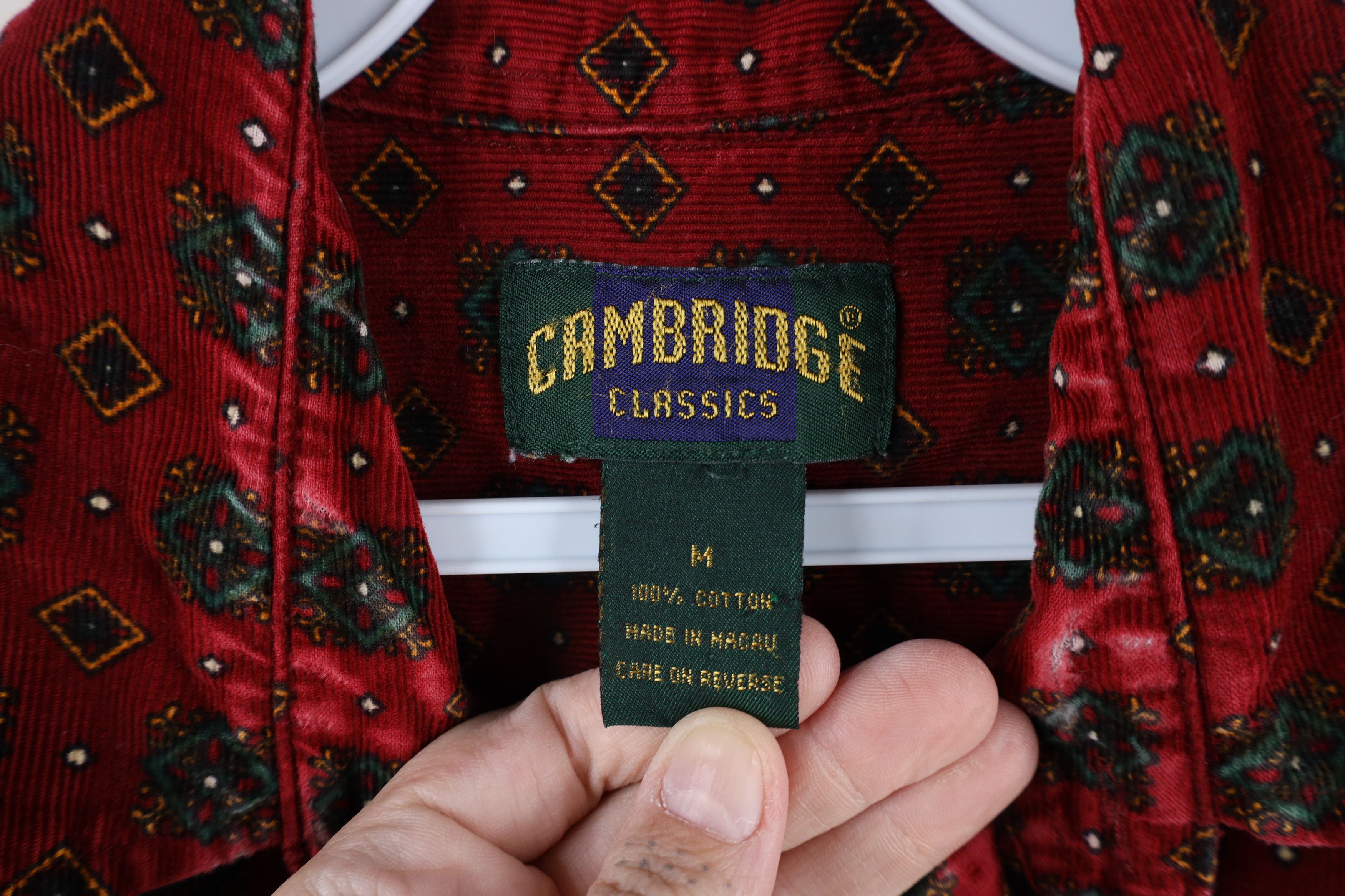 Vintage Vintage 90s Streetwear Corduroy Collared Button Shirt Size US M / EU 48-50 / 2 - 9 Thumbnail