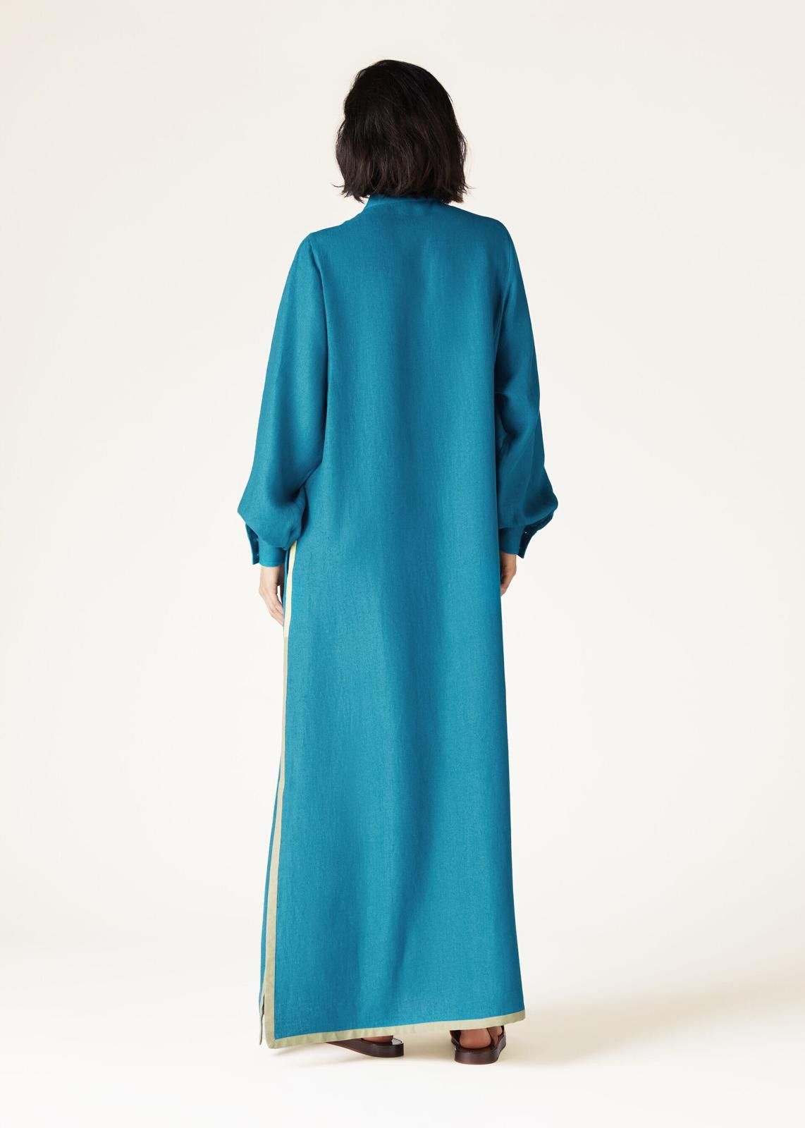 Loro Piana o1srvl11e0125 FAN8388 Janine Embroidered Dress in Blue Size M / US 6-8 / IT 42-44 - 4 Thumbnail