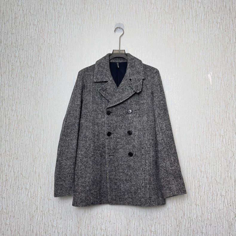 Dior Black and gray snow-colored wool coat 2501-Nextarrow