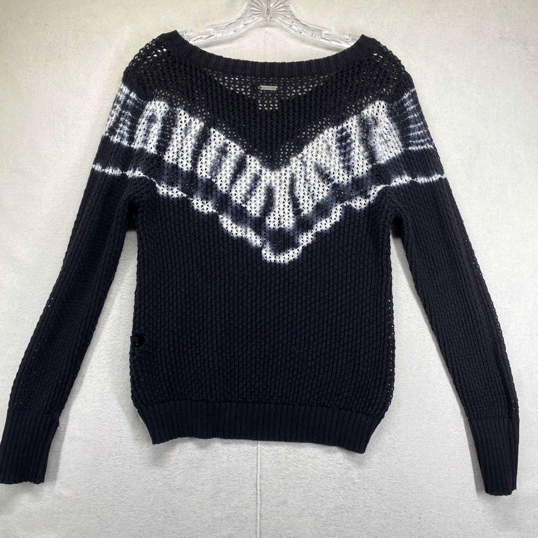 Billabong VINTAGE Billabong Women's Sweater Pullover Casual Knit Geometric Cotton Blend Small Black 90s Skater Fashion Size S / US 4 / IT 40 - 2 Thumbnail