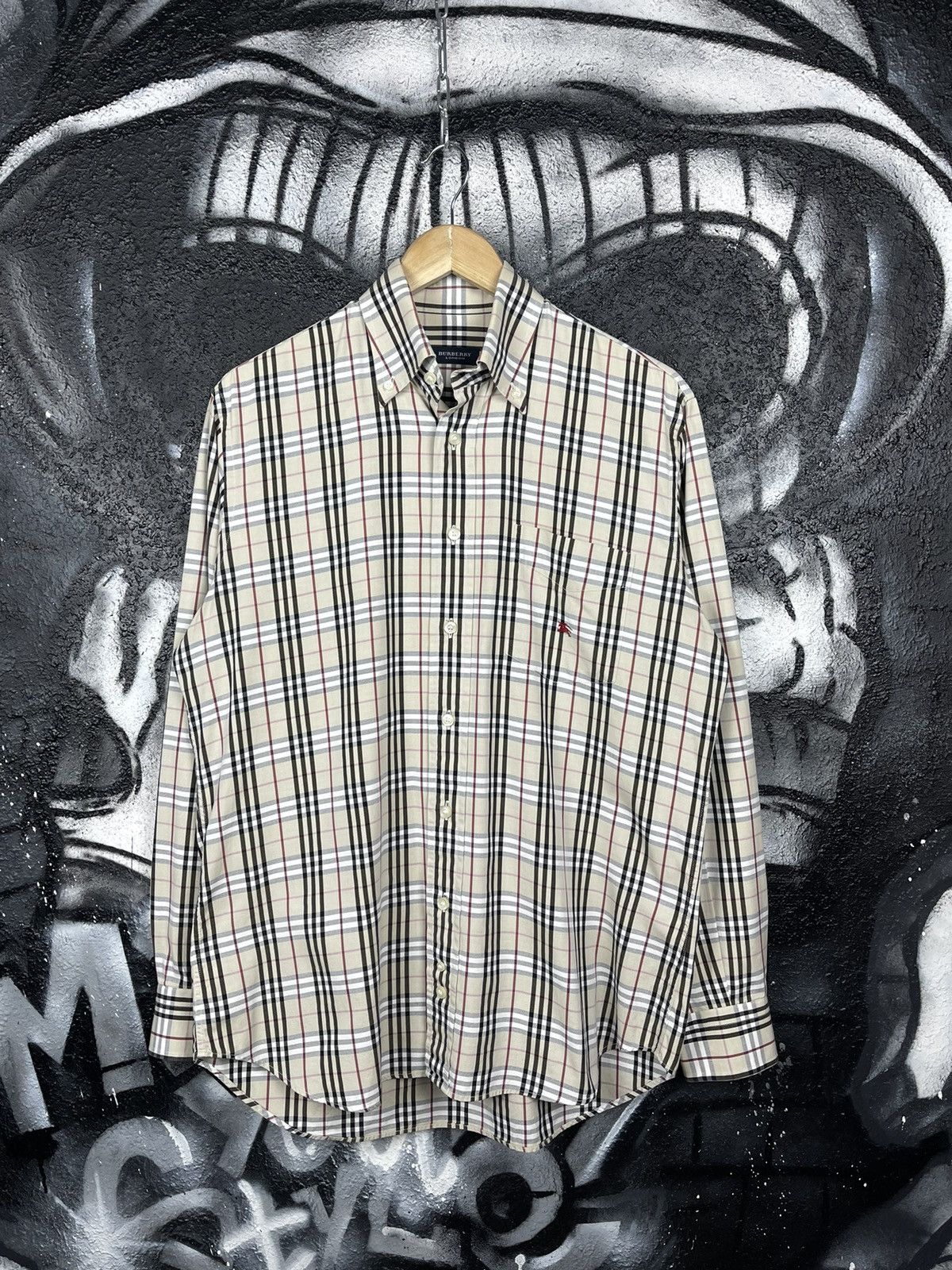 Burberry × Vintage Burberry London Nova Check Button Up Shirt Men’s Size US L / EU 52-54 / 3 - 2 Thumbnail