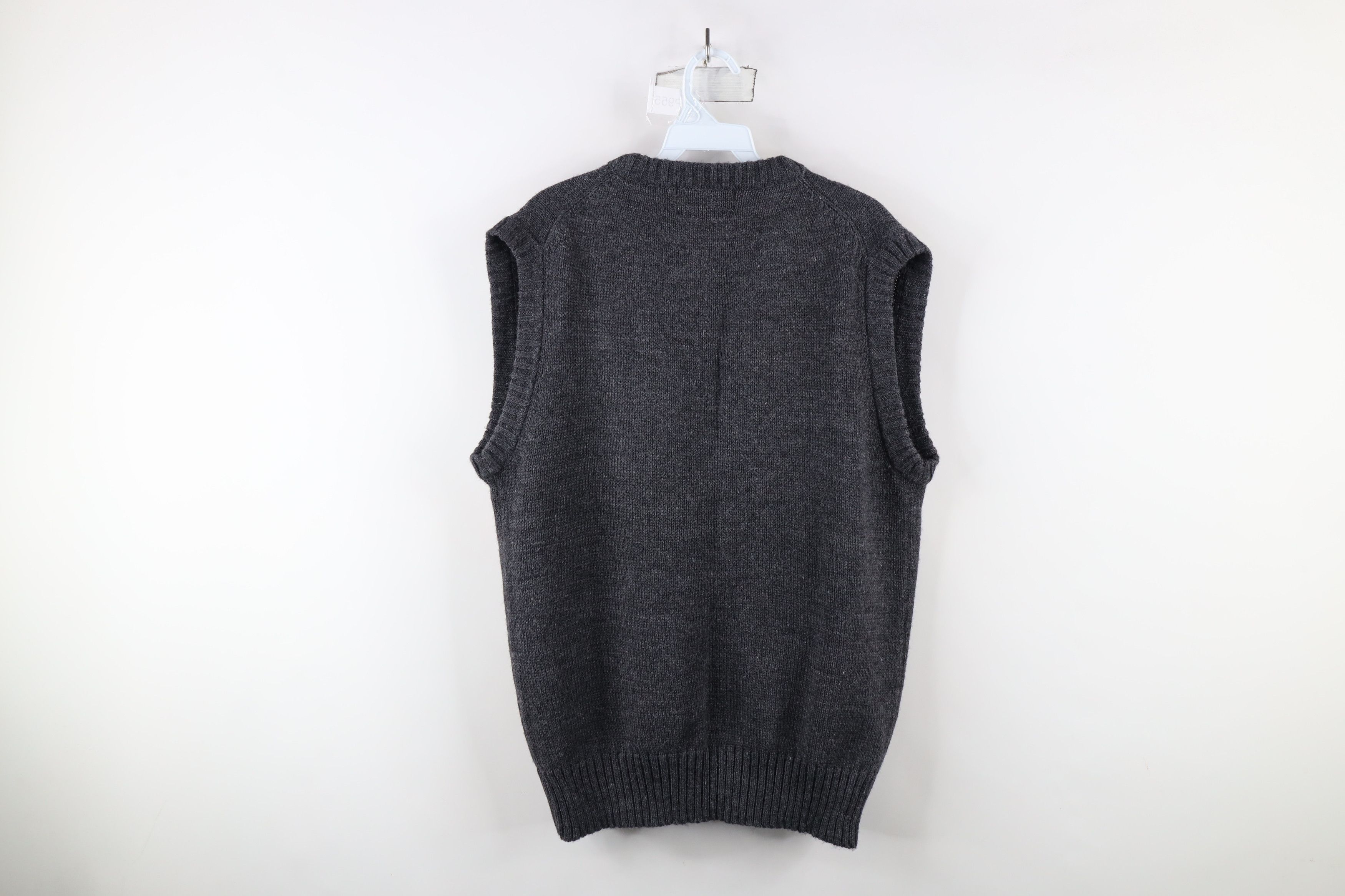 Vintage Vintage 90s Streetwear Knit Cardigan Sweater Vest Gray Size US M / EU 48-50 / 2 - 7 Thumbnail