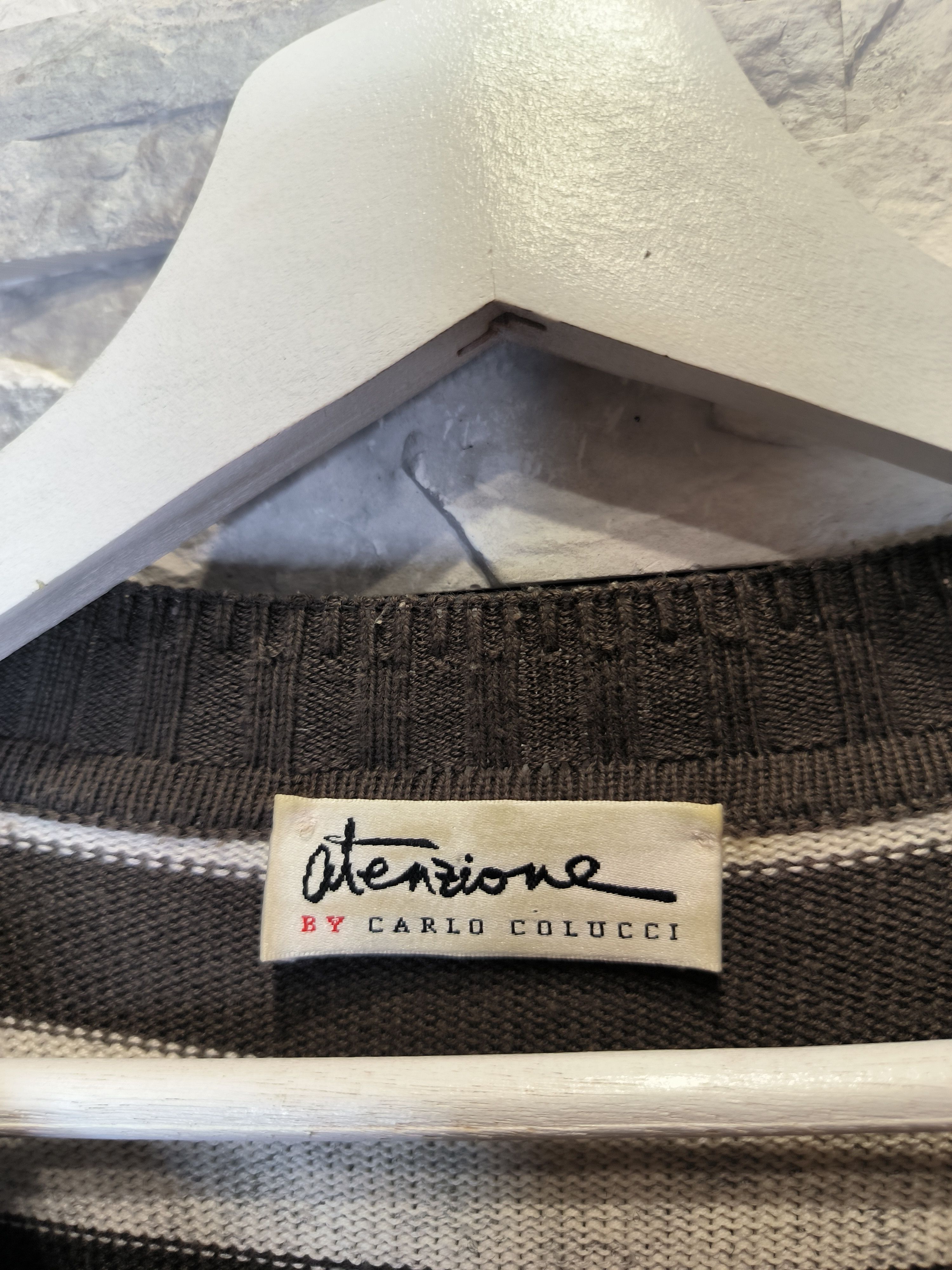 Carlo Colucci Vintage Carlo Colucci Atenzione Knitwear Striped Knitwear Size US L / EU 52-54 / 3 - 4 Thumbnail