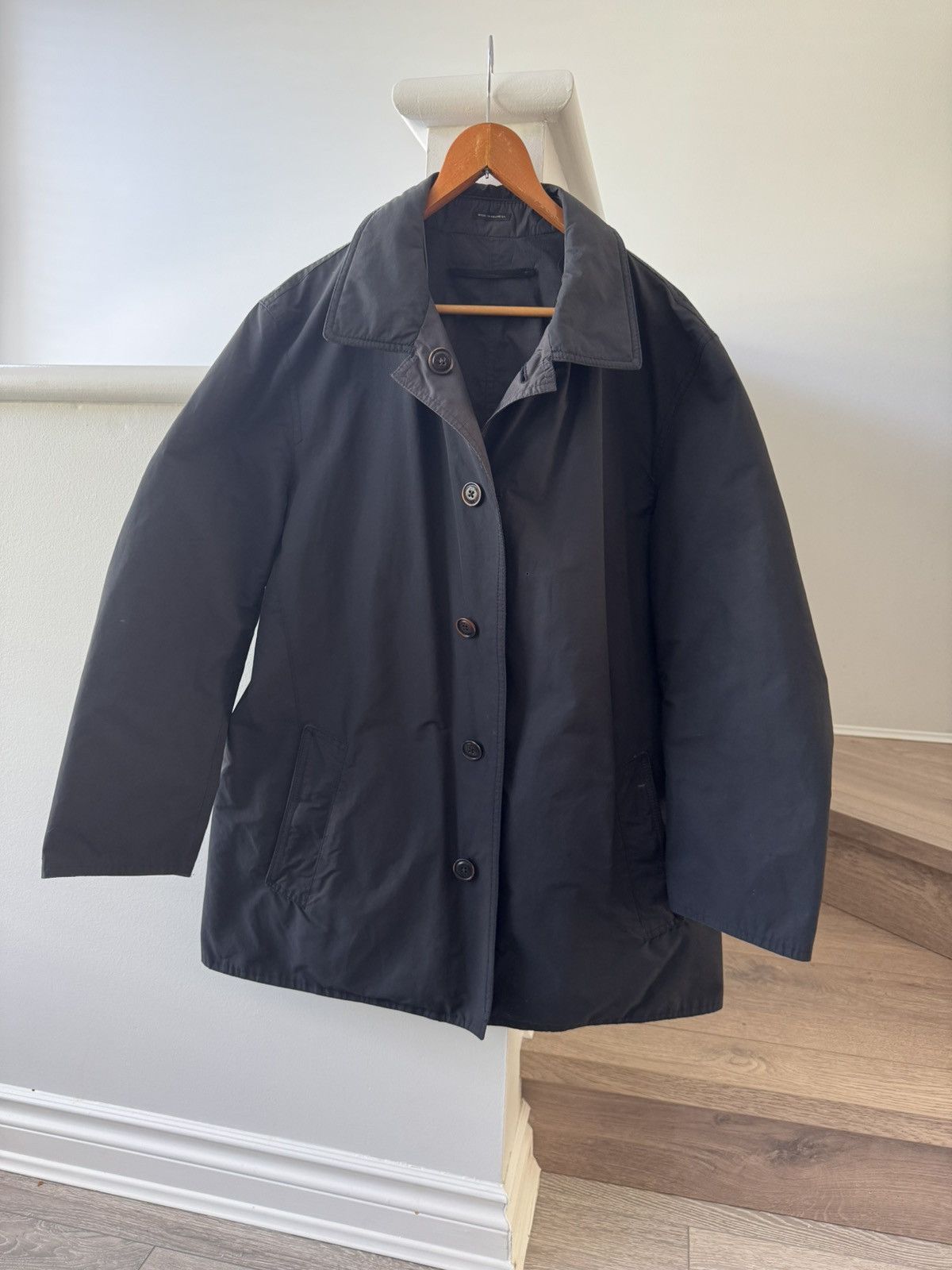 Massimo Dutti Black Leather Lined Rain Jacket Size US XL / EU 56 / 4 - 2 Thumbnail