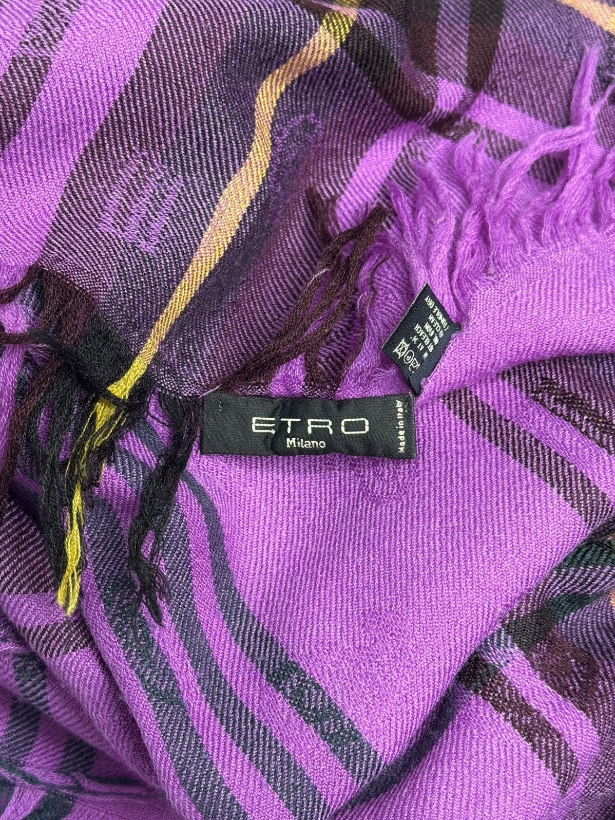 Etro Etro Wool Silk Scarf Paisley Plaid Wrap Boho Luxury Archive Size ONE SIZE - 4 Thumbnail