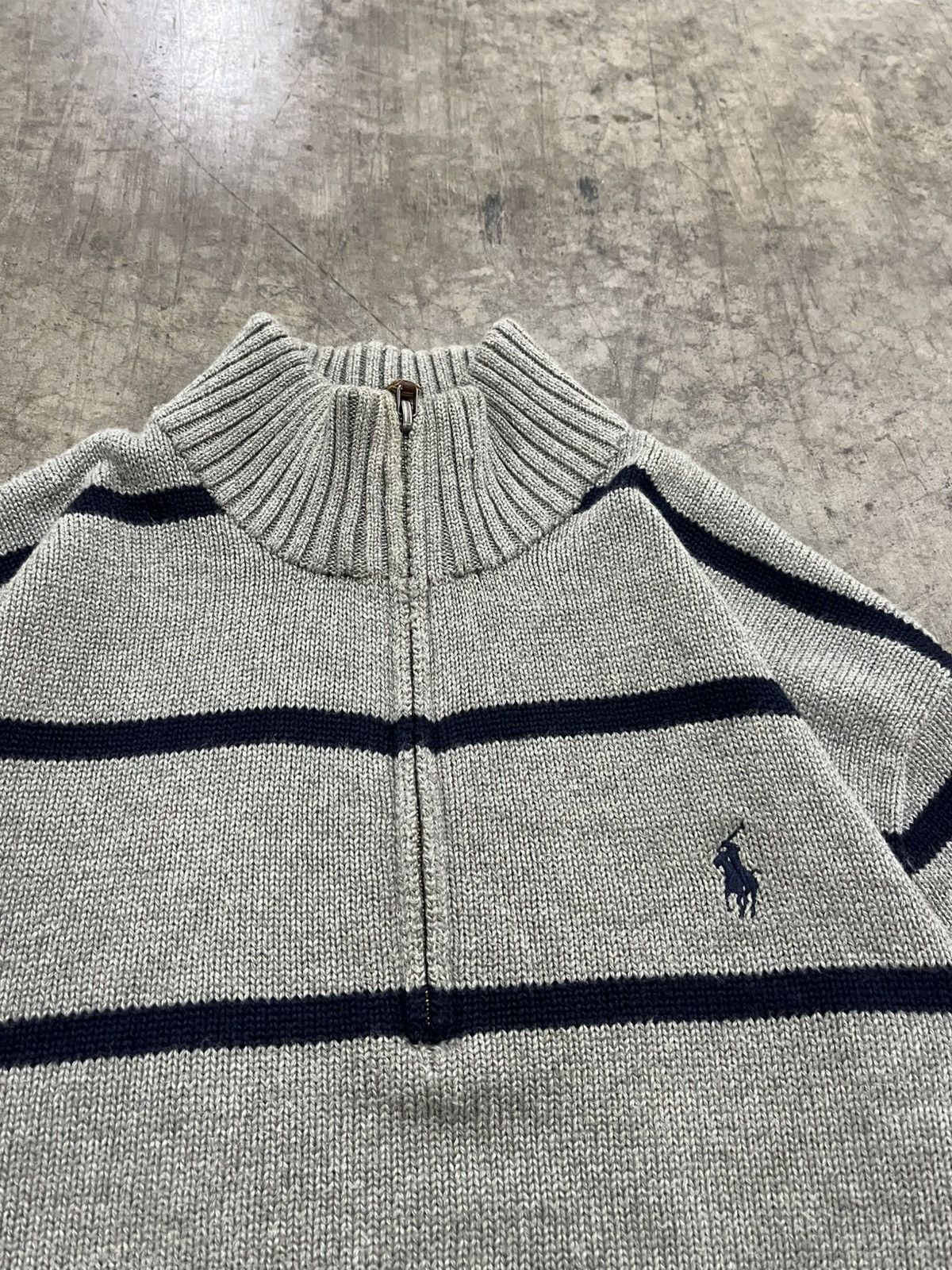 Polo Ralph Lauren × Vintage Polo Ralph Lauren vintage stripped 1/4 zip sweater knit Size US M / EU 48-50 / 2 - 8 Thumbnail