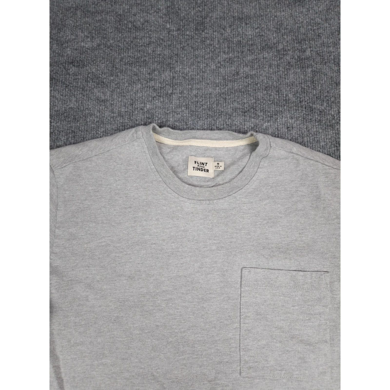 Flint And Tinder Flint and Tinder Shirt Mens Small Gray Long Sleeve Pocket T Made USA Size US S / EU 44-46 / 1 - 2 Thumbnail