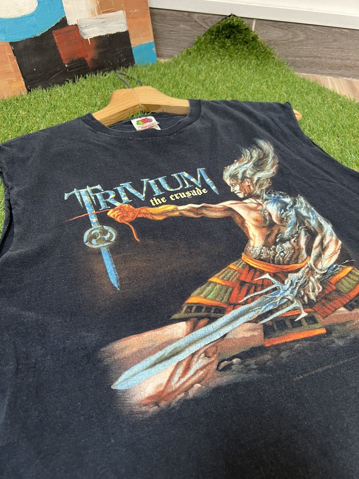 Band Tees Vintage 2000s TRIVIUM The Crusade Metal Faded T Shirt Size US M / EU 48-50 / 2 - 6 Thumbnail