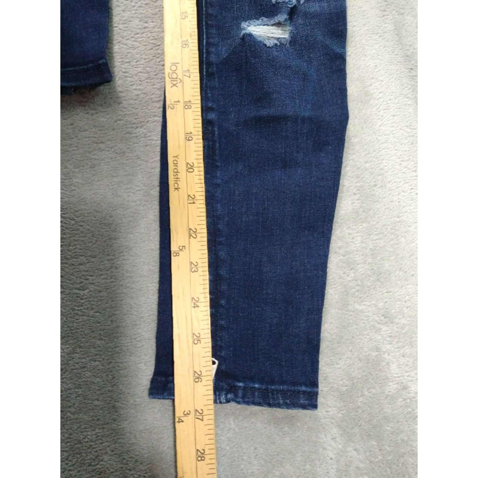 Vintage Abercrombie Jeans Womens 6 Blue Denim Skinny Distressed Ankle Zip Stretch Size 28" / US 6 / IT 42 - 5 Thumbnail