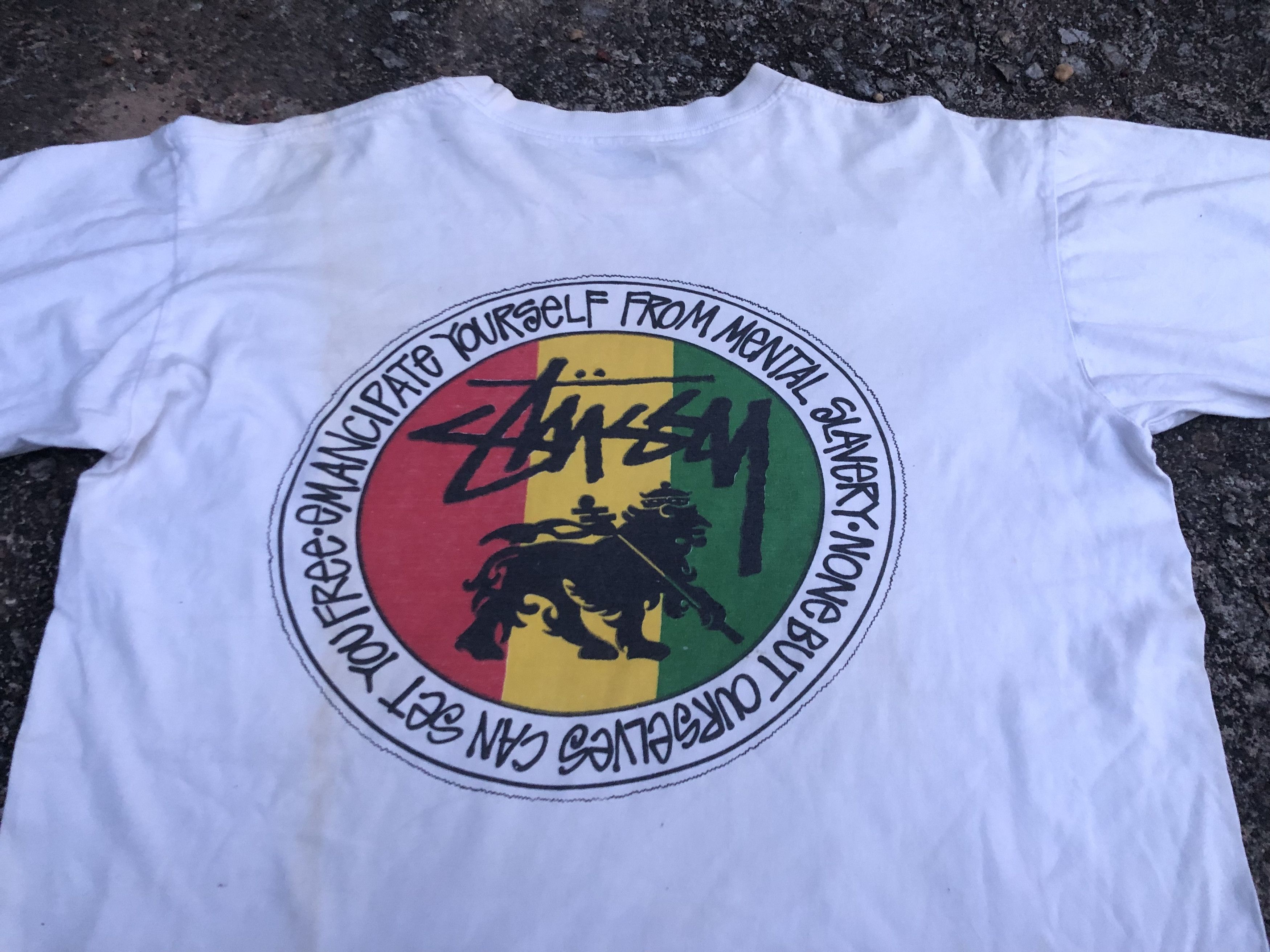 Vintage 🔥Vintage Original 90s STUSSY "Feelin' Irie" Rasta T-Shirt Size US XL / EU 56 / 4 - 4 Thumbnail